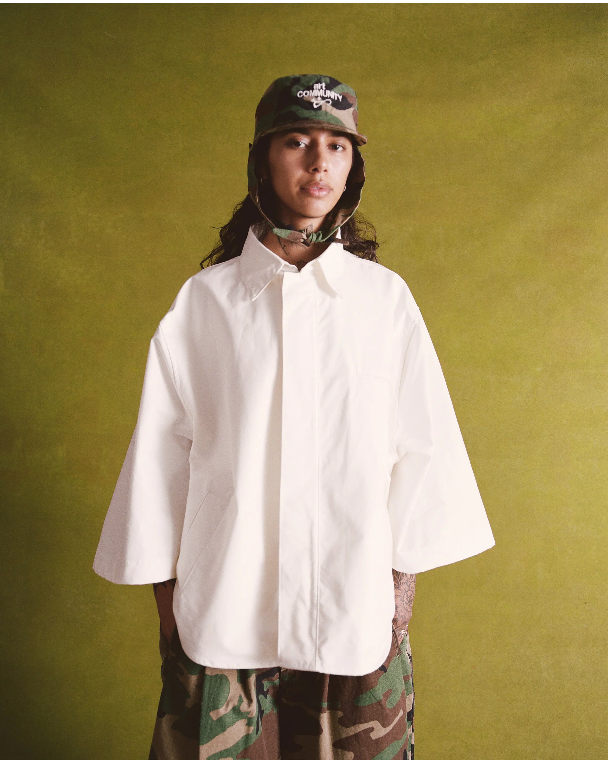Natural Japanese Poplin 3/4 Button-Up - Image 11