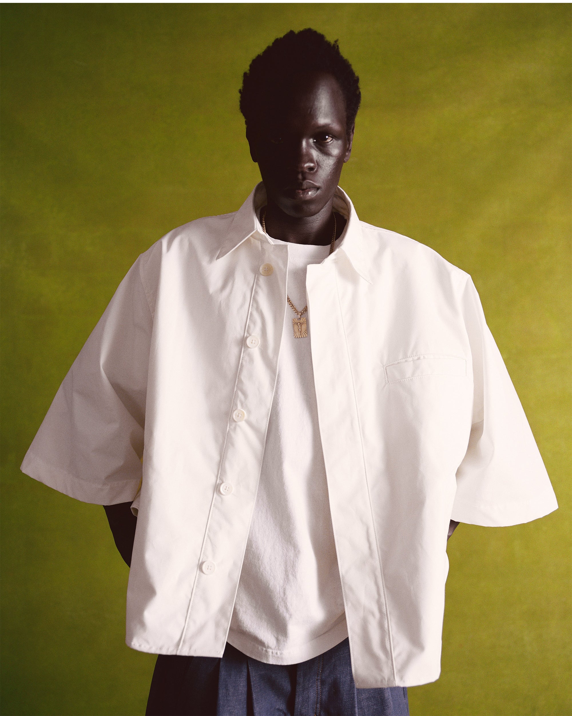 Natural Japanese Poplin 3/4 Button-Up - Image 13