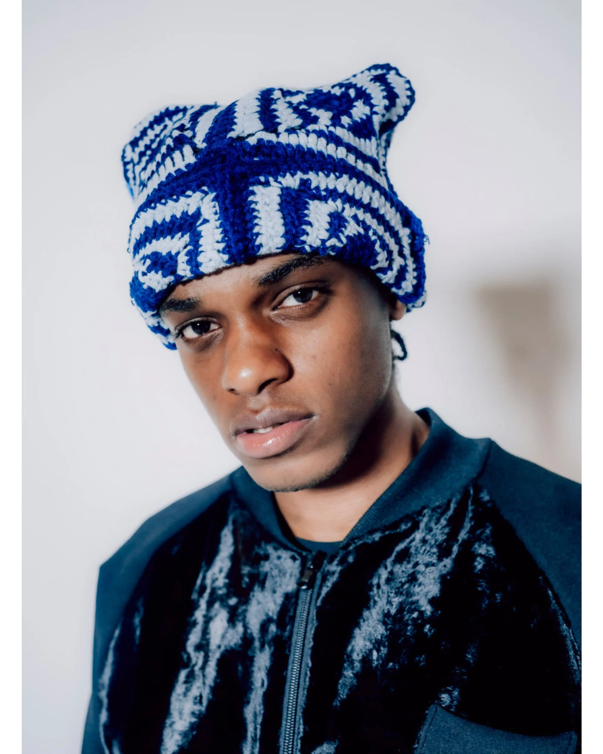 Navy Spin Crochet Cat Hat - Image 2