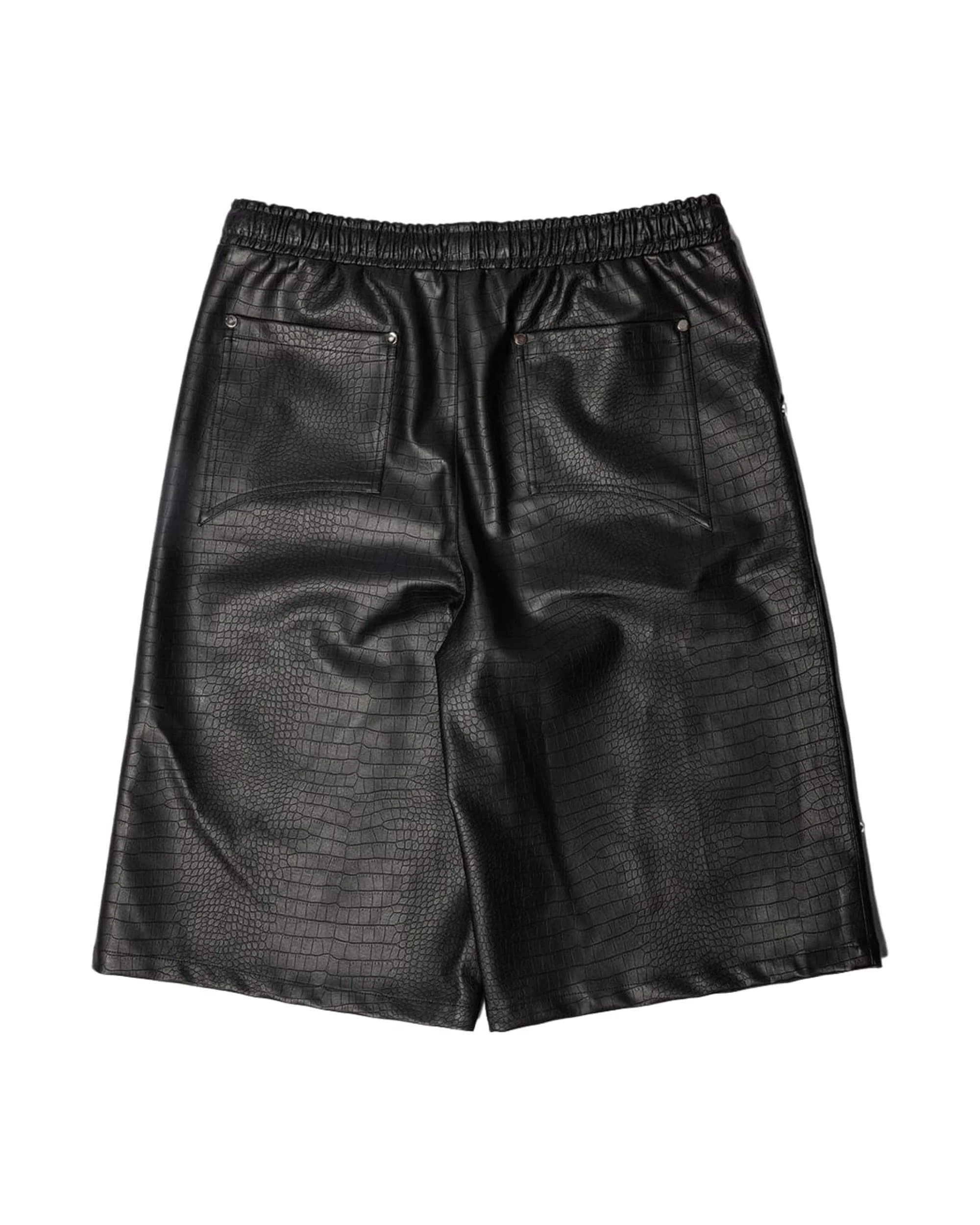 "NIGHT CRAWLER " BAGGY LEATHER SHORTS - Image 2