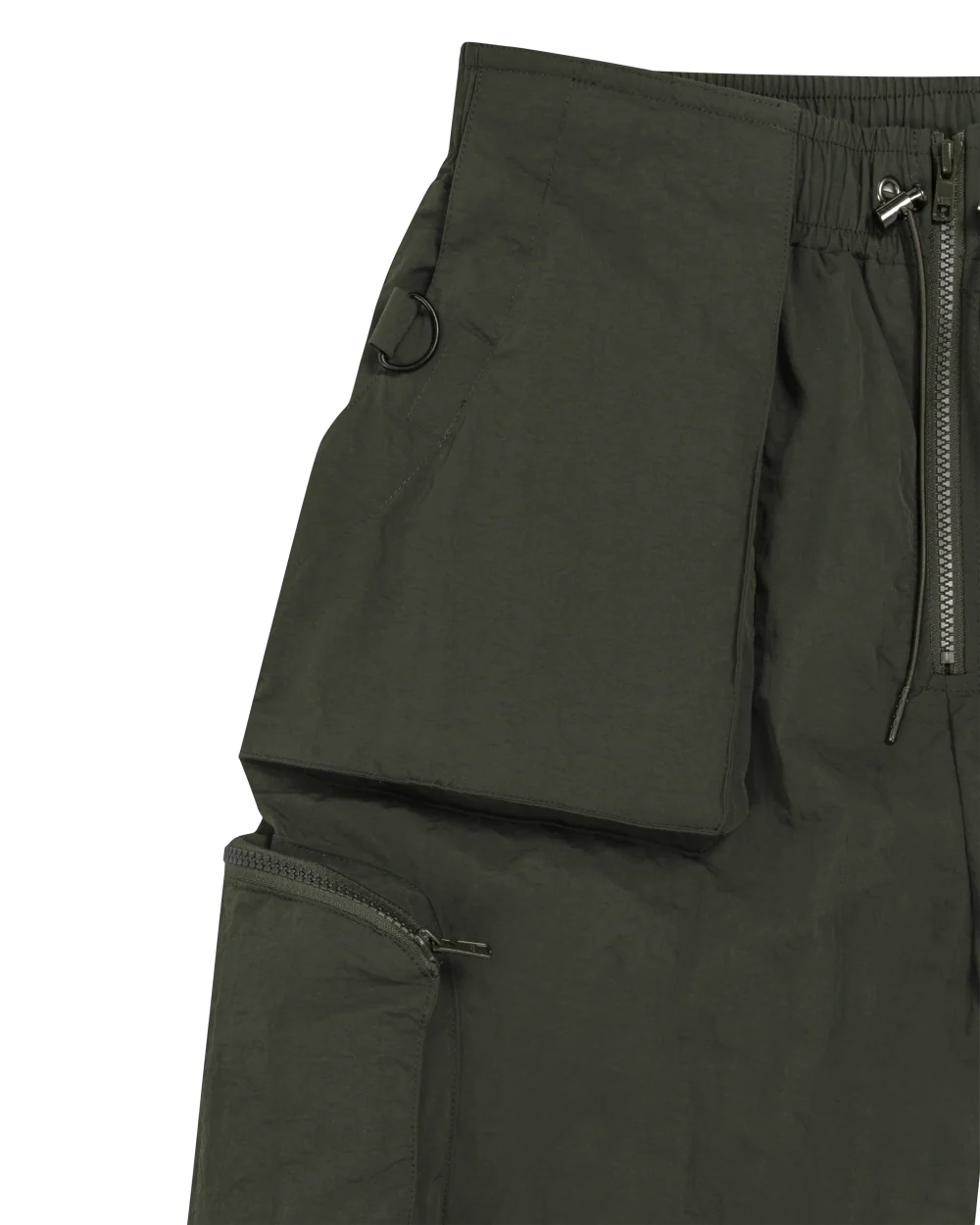 Nylon Parachute Pants- GREEN - Image 3