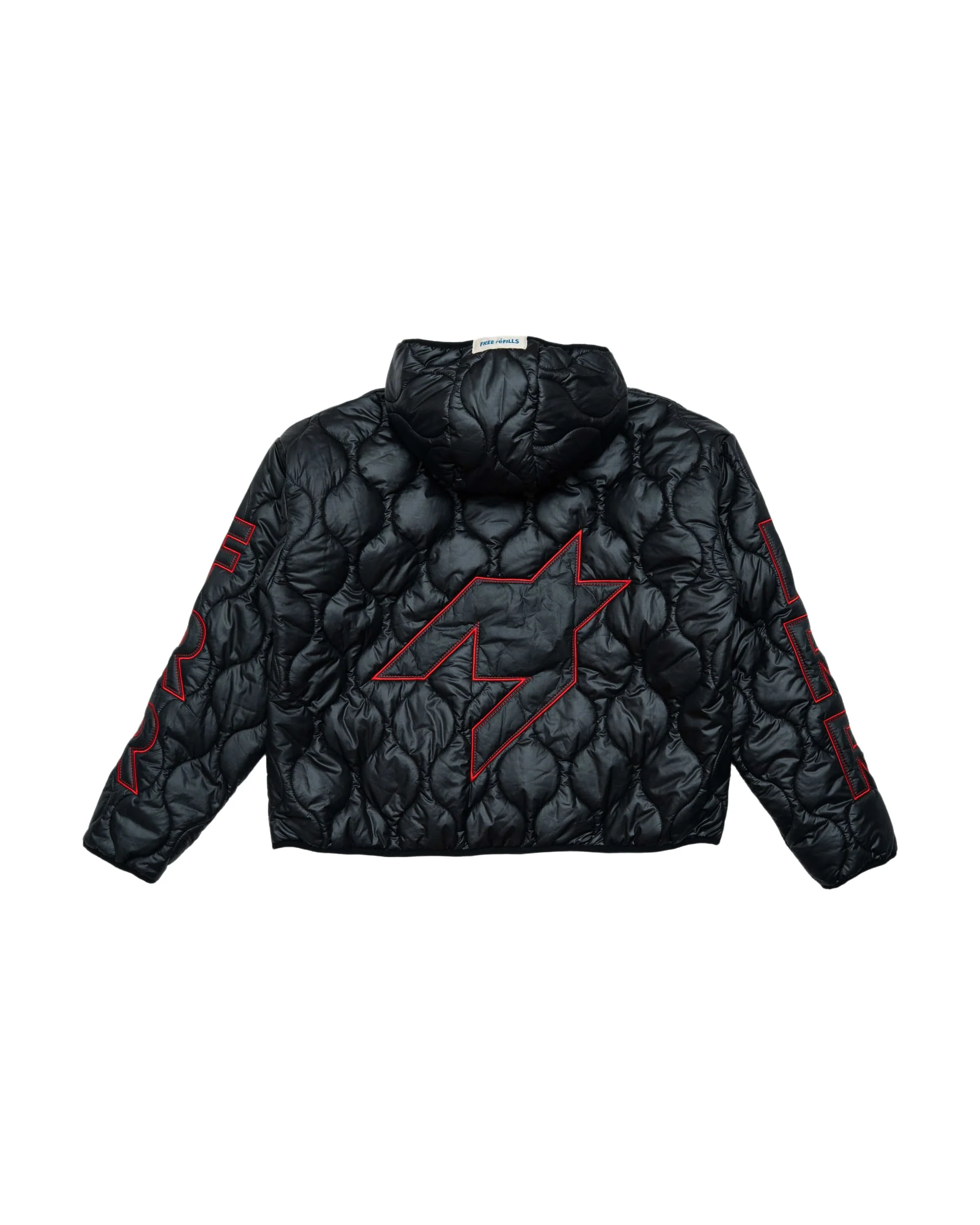 Nylon Quilted Zip-Up Jacket - Black - Image 2