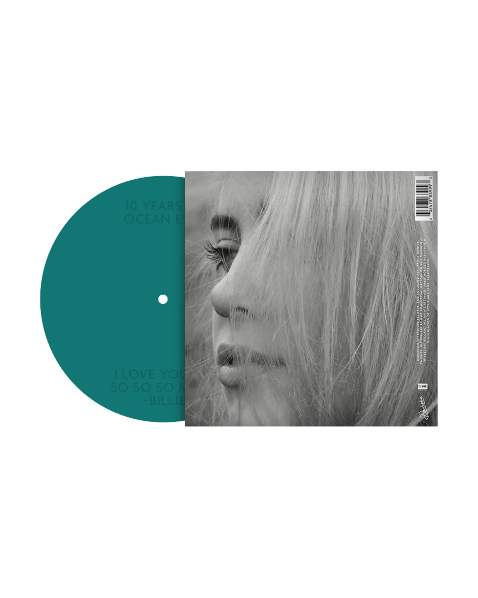ocean eyes 7" Etched Vinyl [Translucent Turquoise] - Image 2