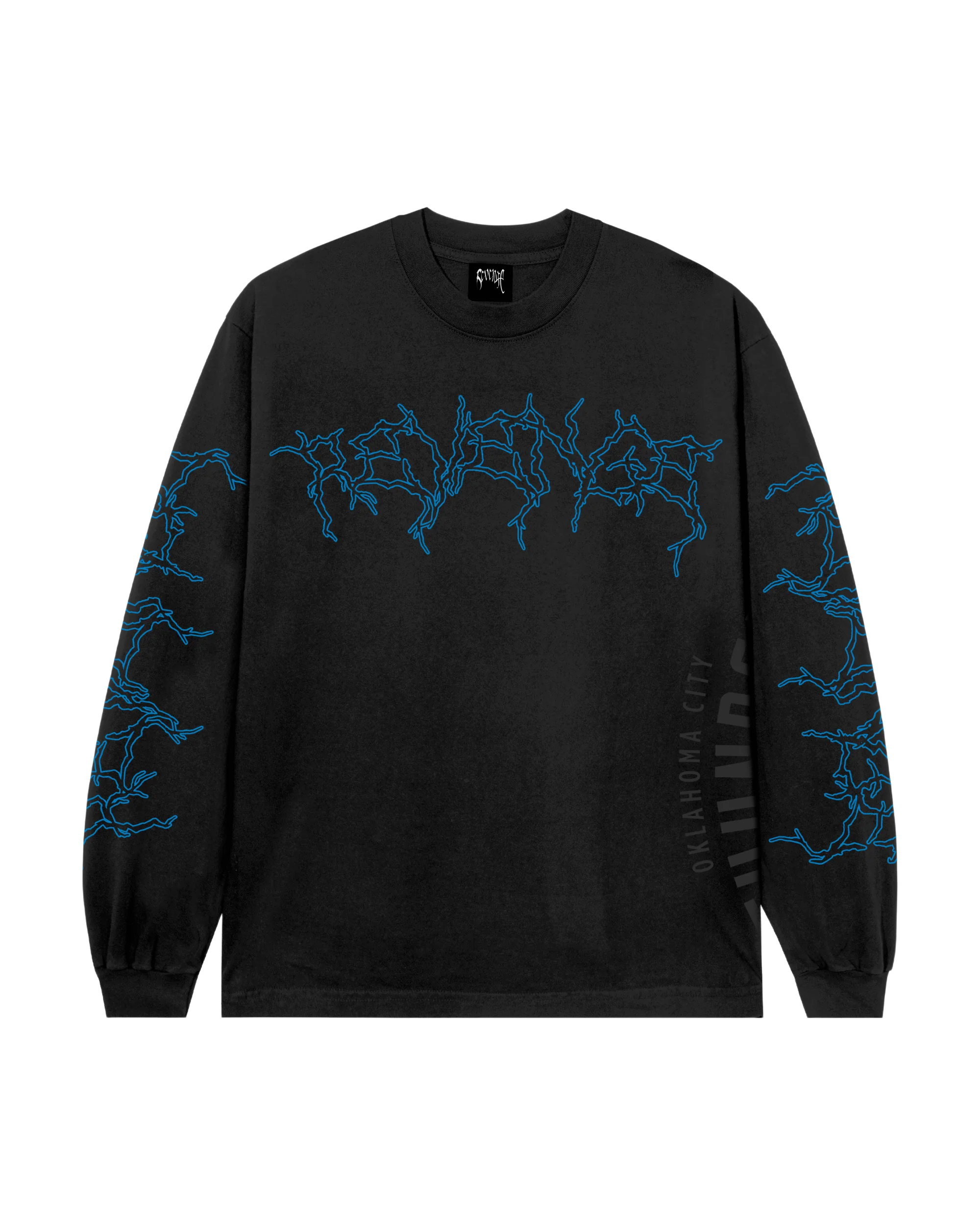 OKC THUNDER LIGHTNING LOGO LONG SLEEVE BLACK