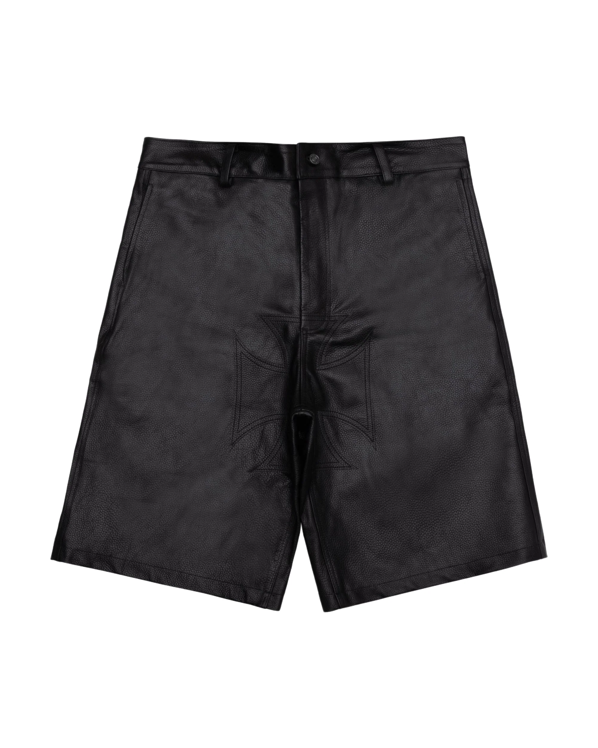 OTA Black Choppa Tumbled Leather Shorts