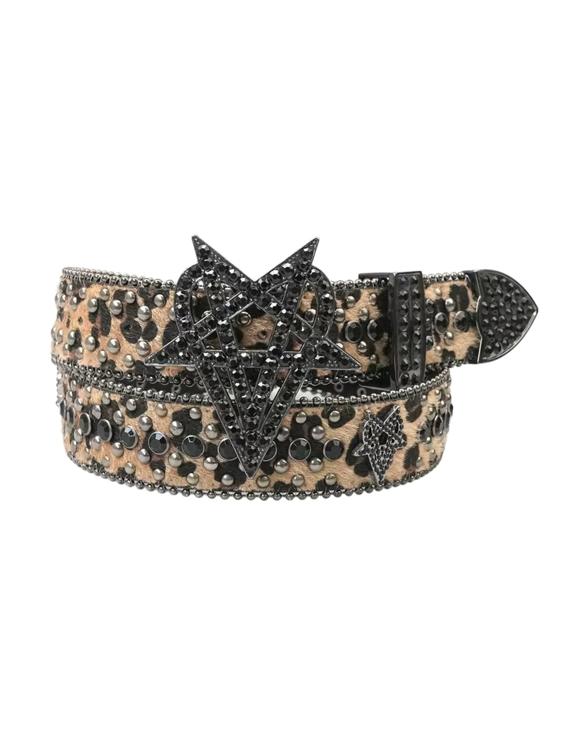 "OVD STUDDED BELT" - DRKLEOPARD