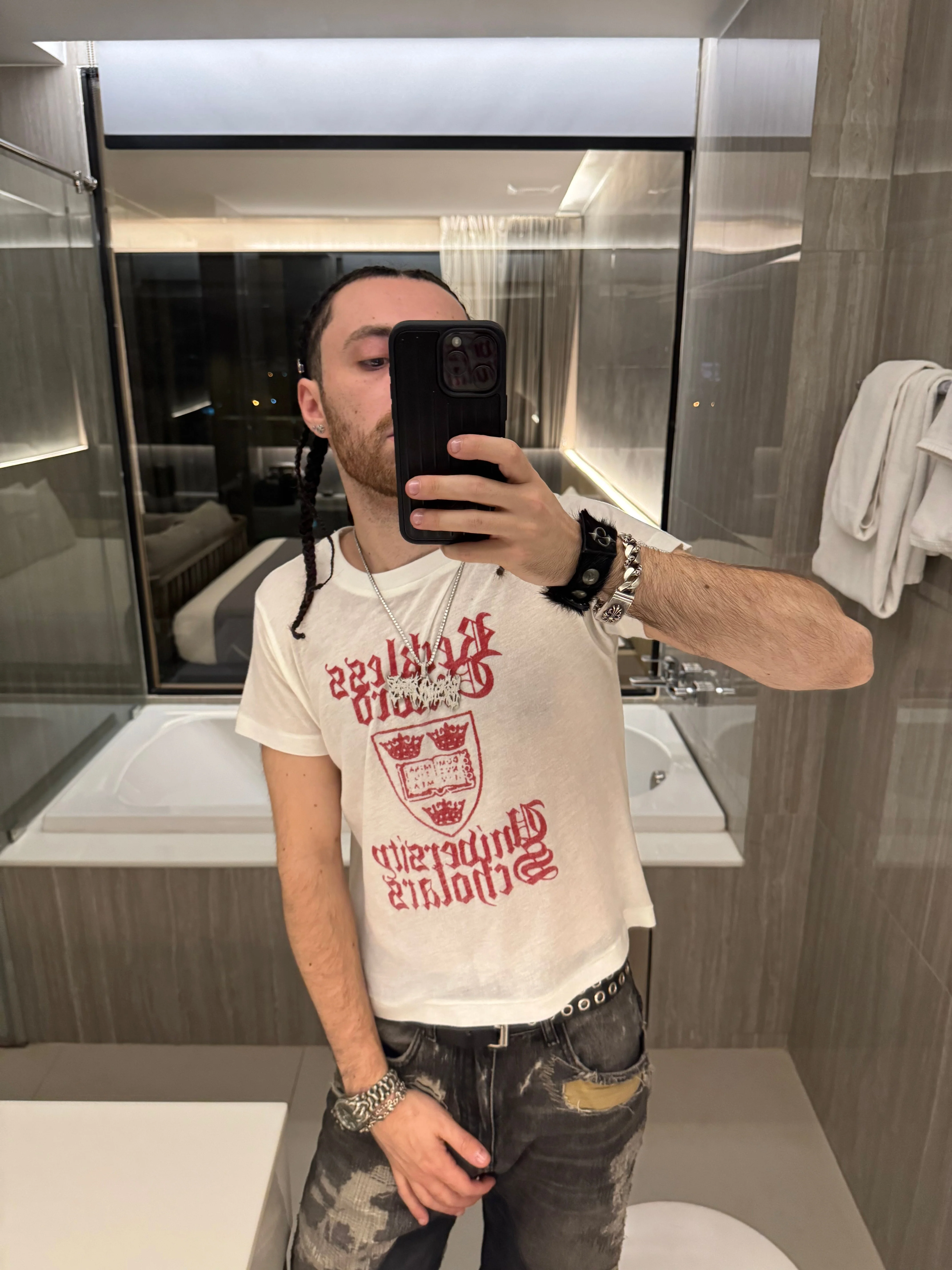 OXFORD REVERSE PRINT TEE WHT - Image 7