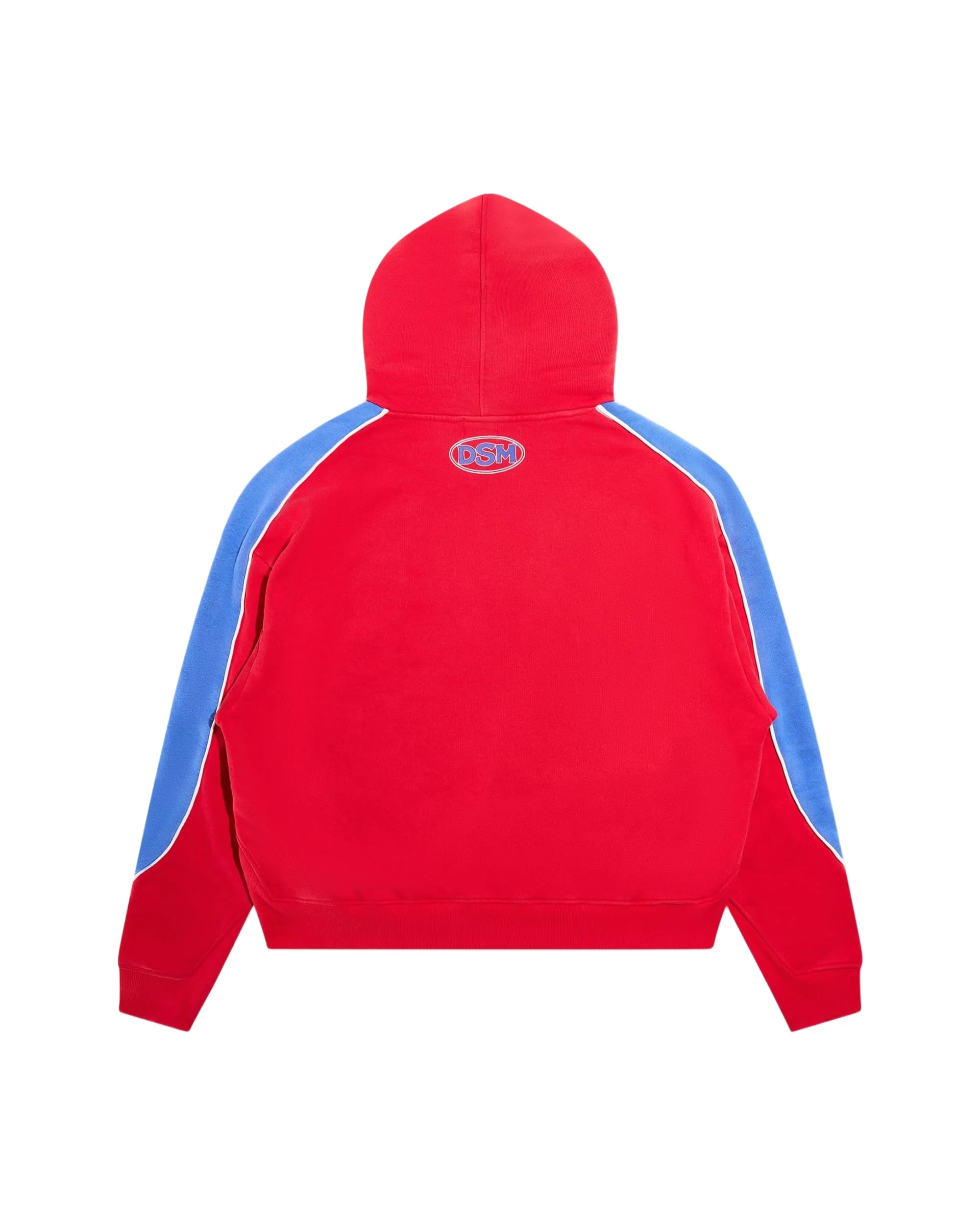 Panel Hoodie - Red/Washed Blue - Image 2