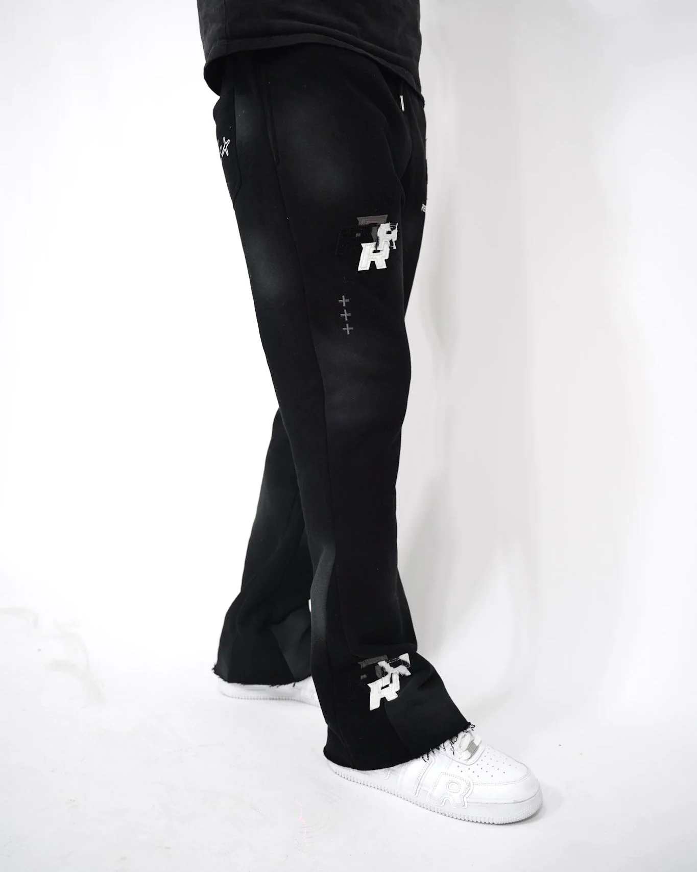 Patch Flare Sweatpants - Coal - Image 6
