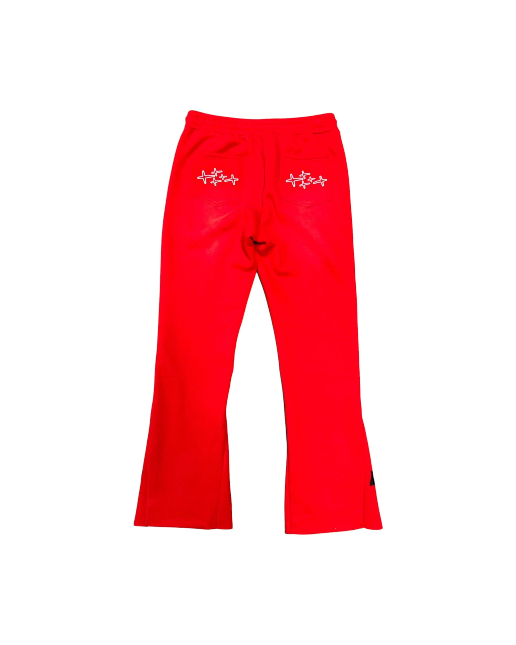 Patch Flare Sweatpants - Red - Image 2