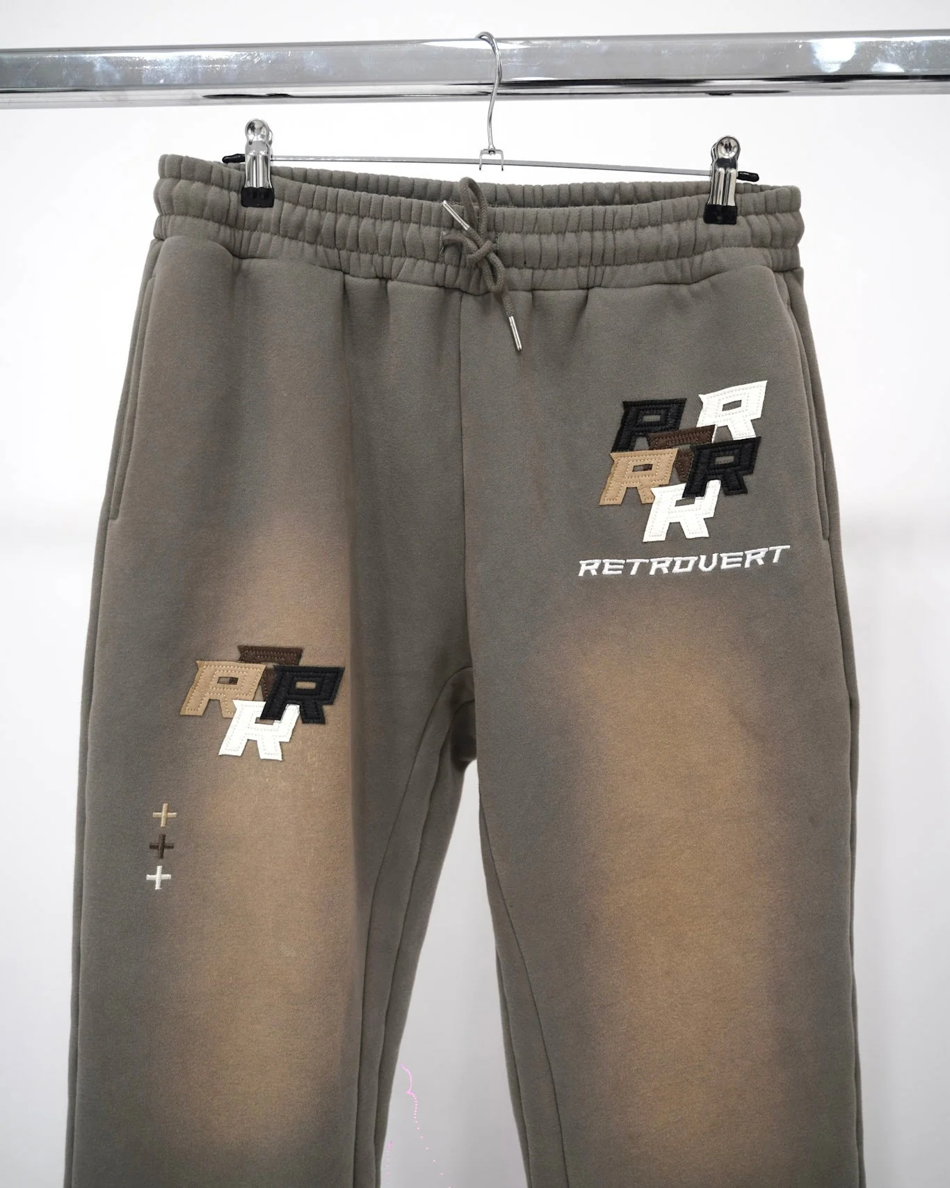 Patch Flare Sweatpants - Stone - Image 3