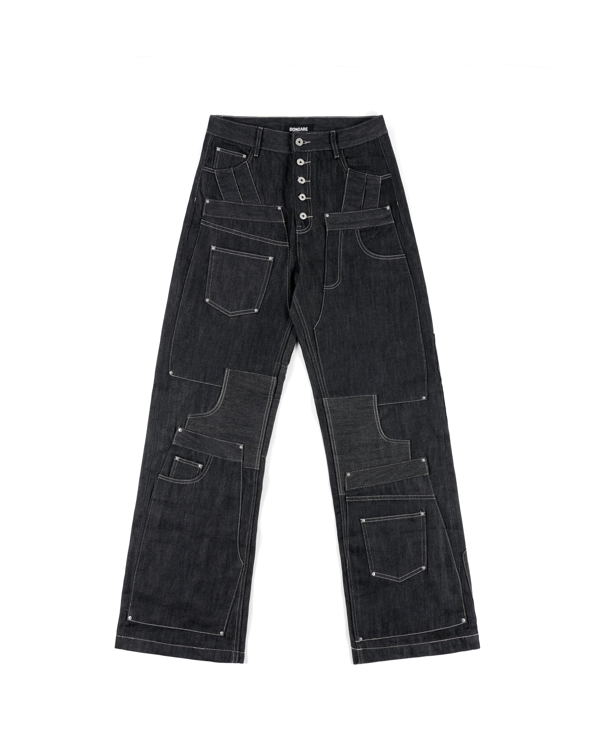 PATCHWORK RAW DENIM JEANS - Image 17