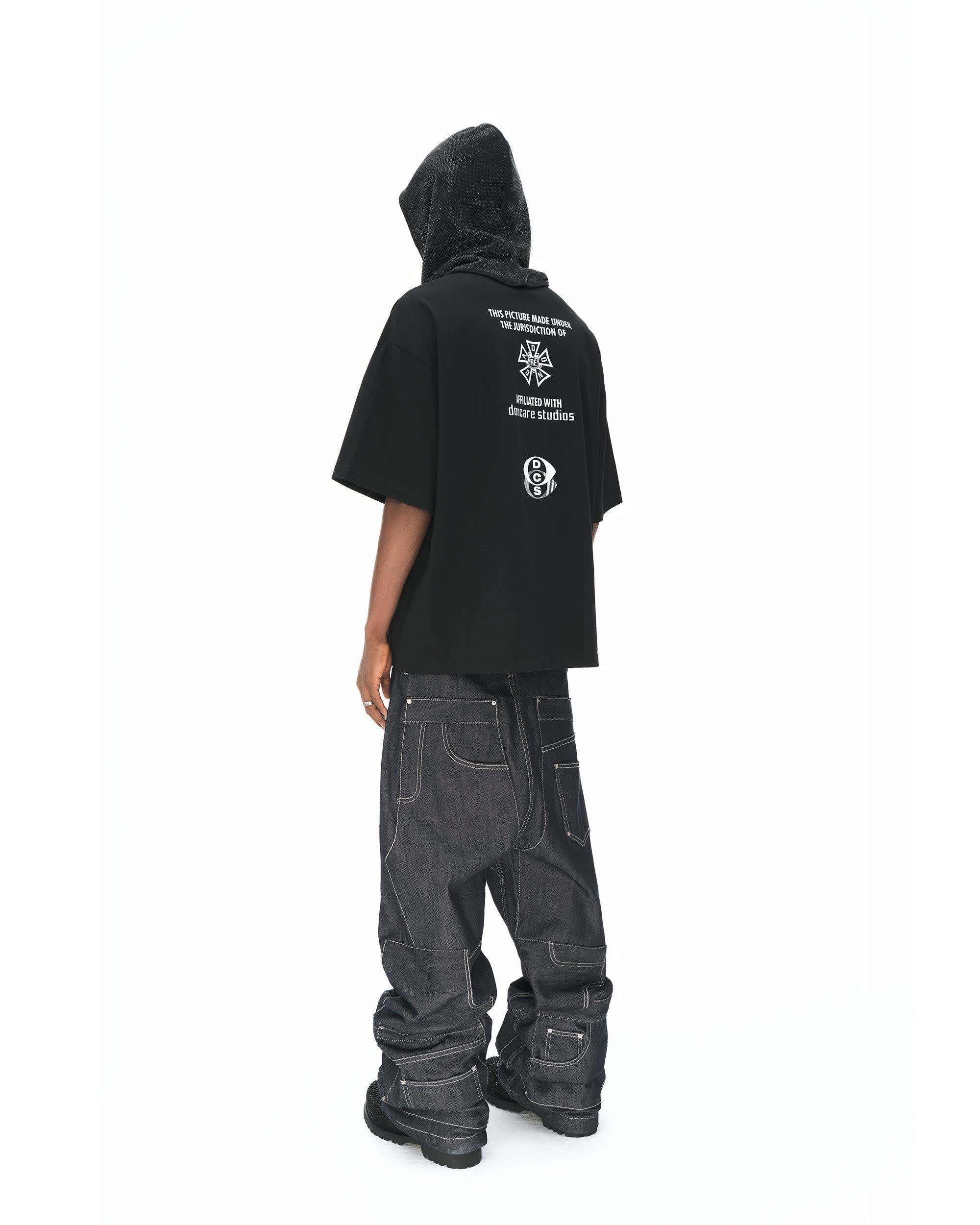 PATCHWORK RAW DENIM JEANS - Image 9