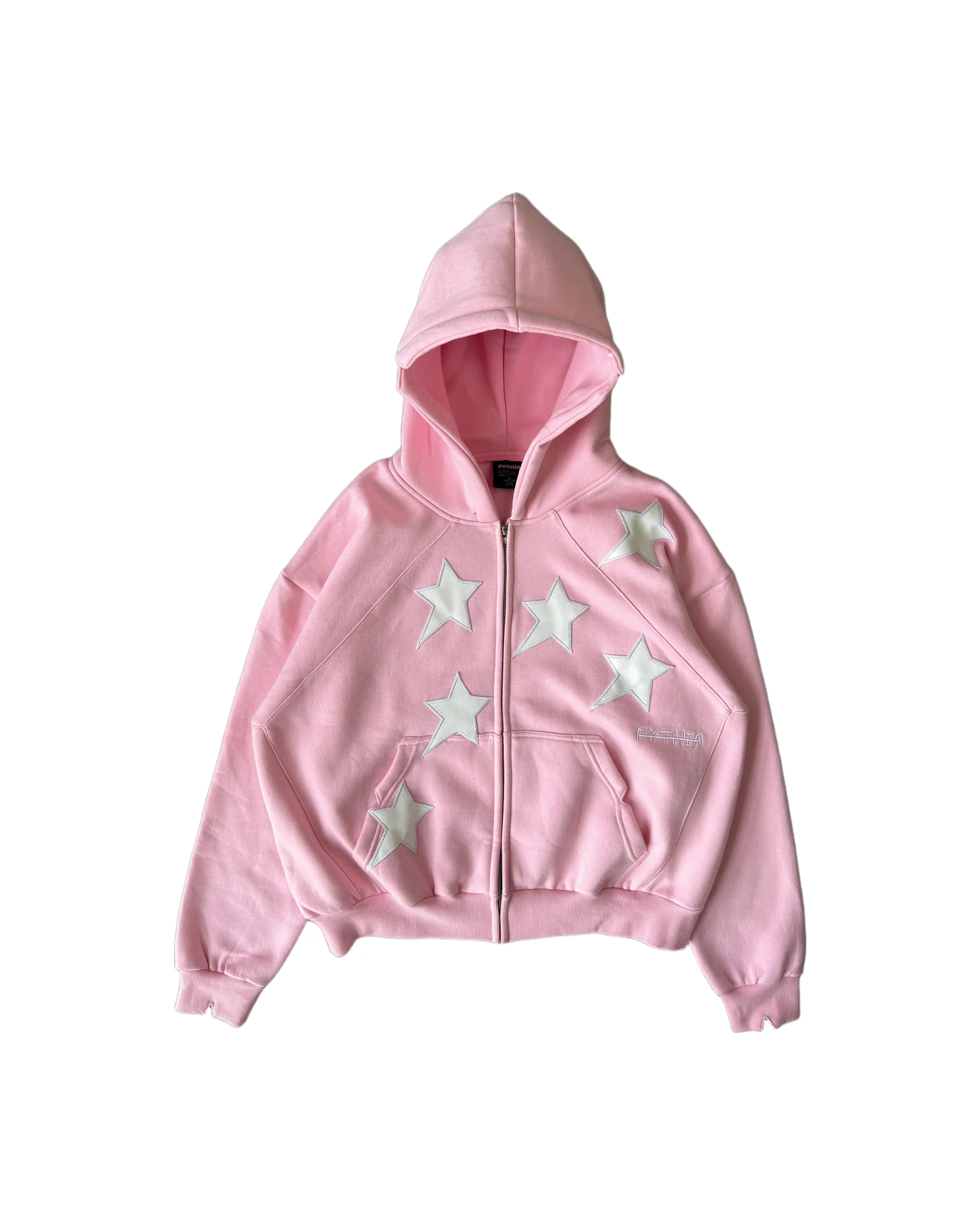 PERIPHERAL STAR ZIP-UP HOODIE - PINK - Image 3