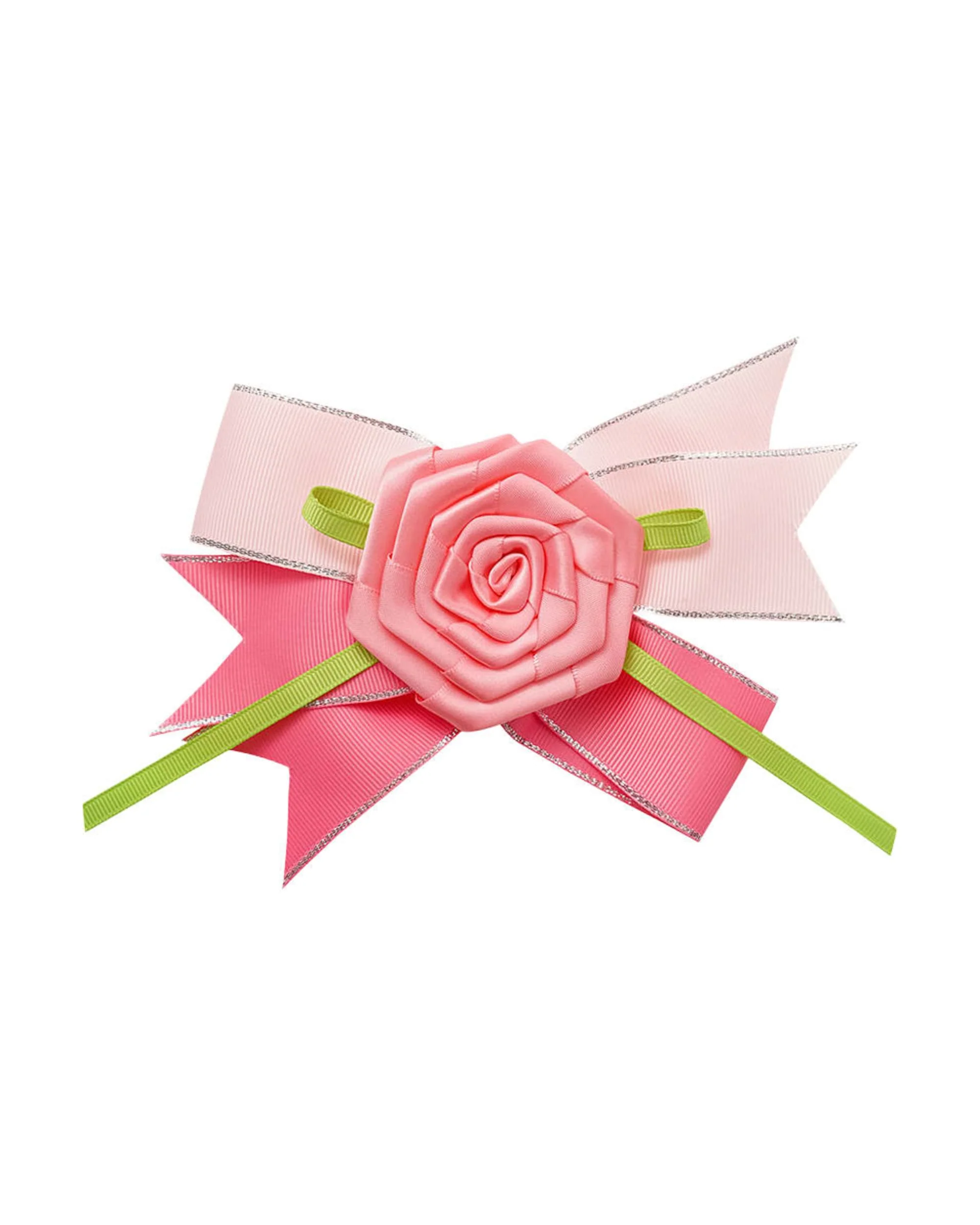 Pink Ribbon Rose Clip