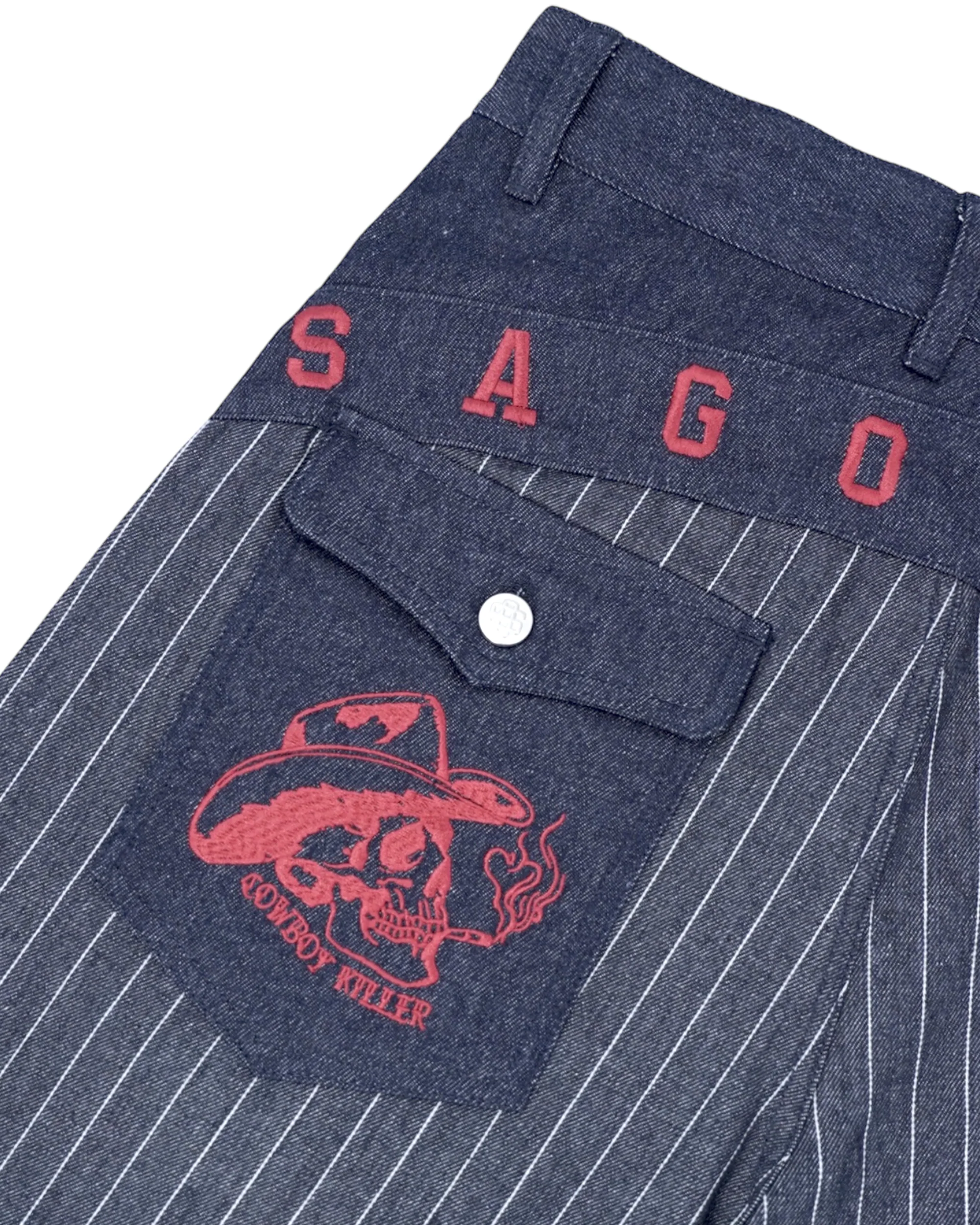 PINSTRIPE DENIM SHORTS - Image 6
