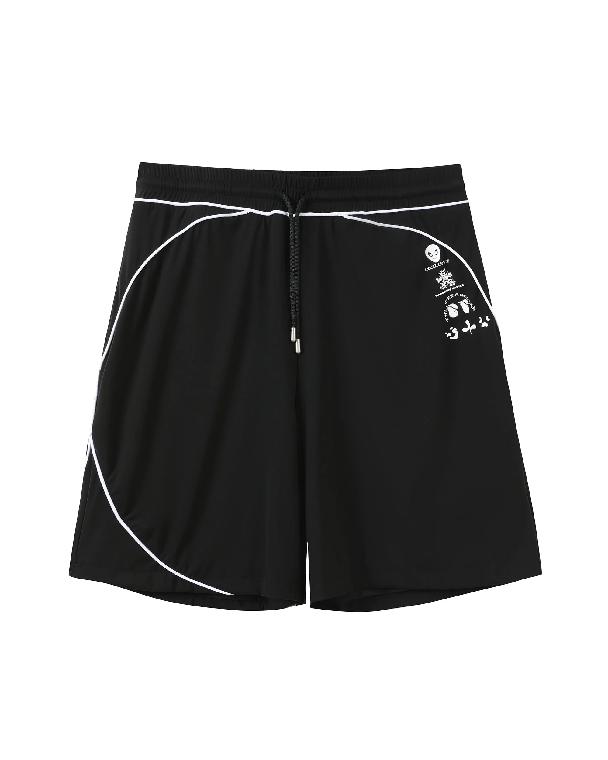 Piped Lux Club Shorts (BLACK)
