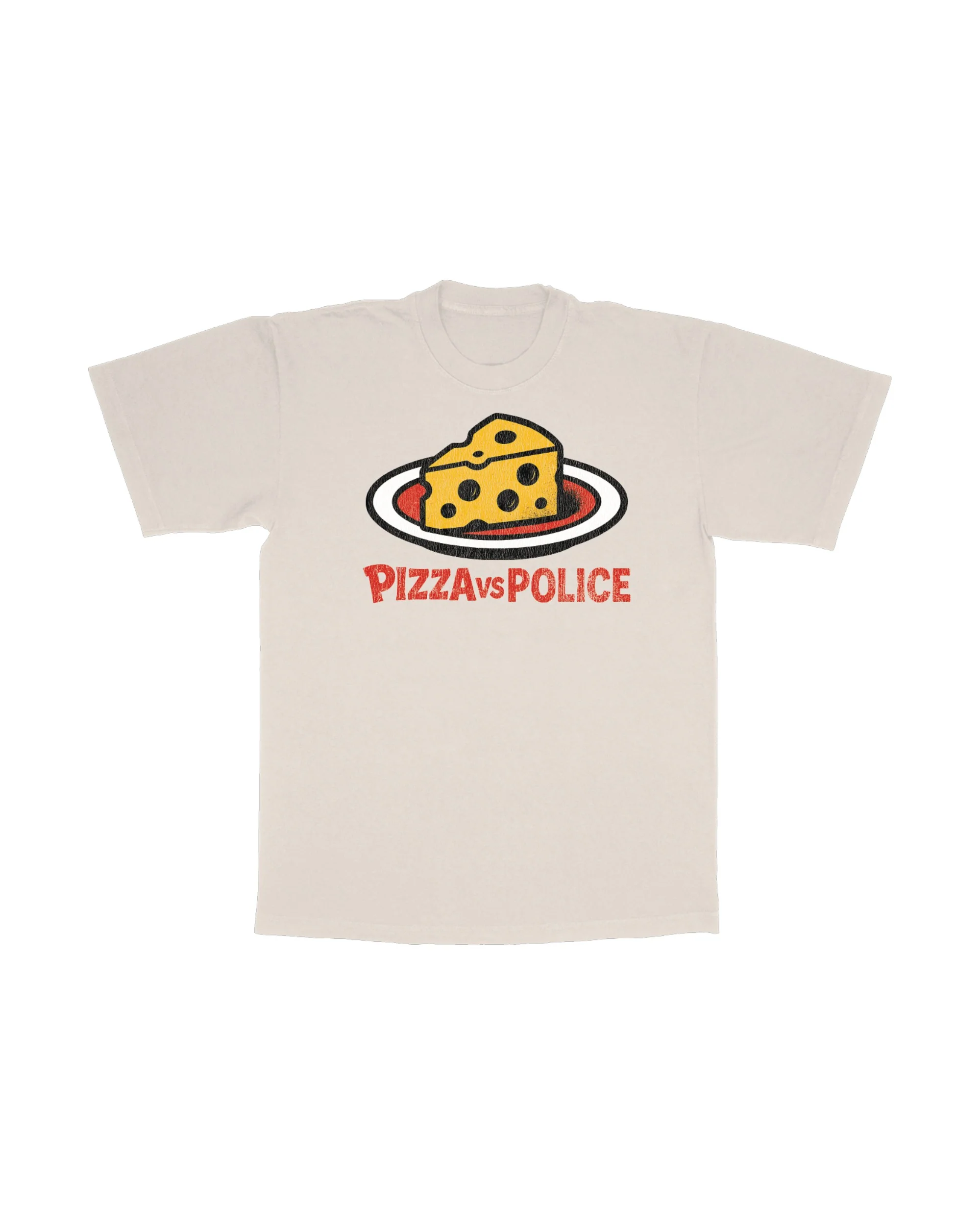 Pizza vs Police T-Shirt (Cream)