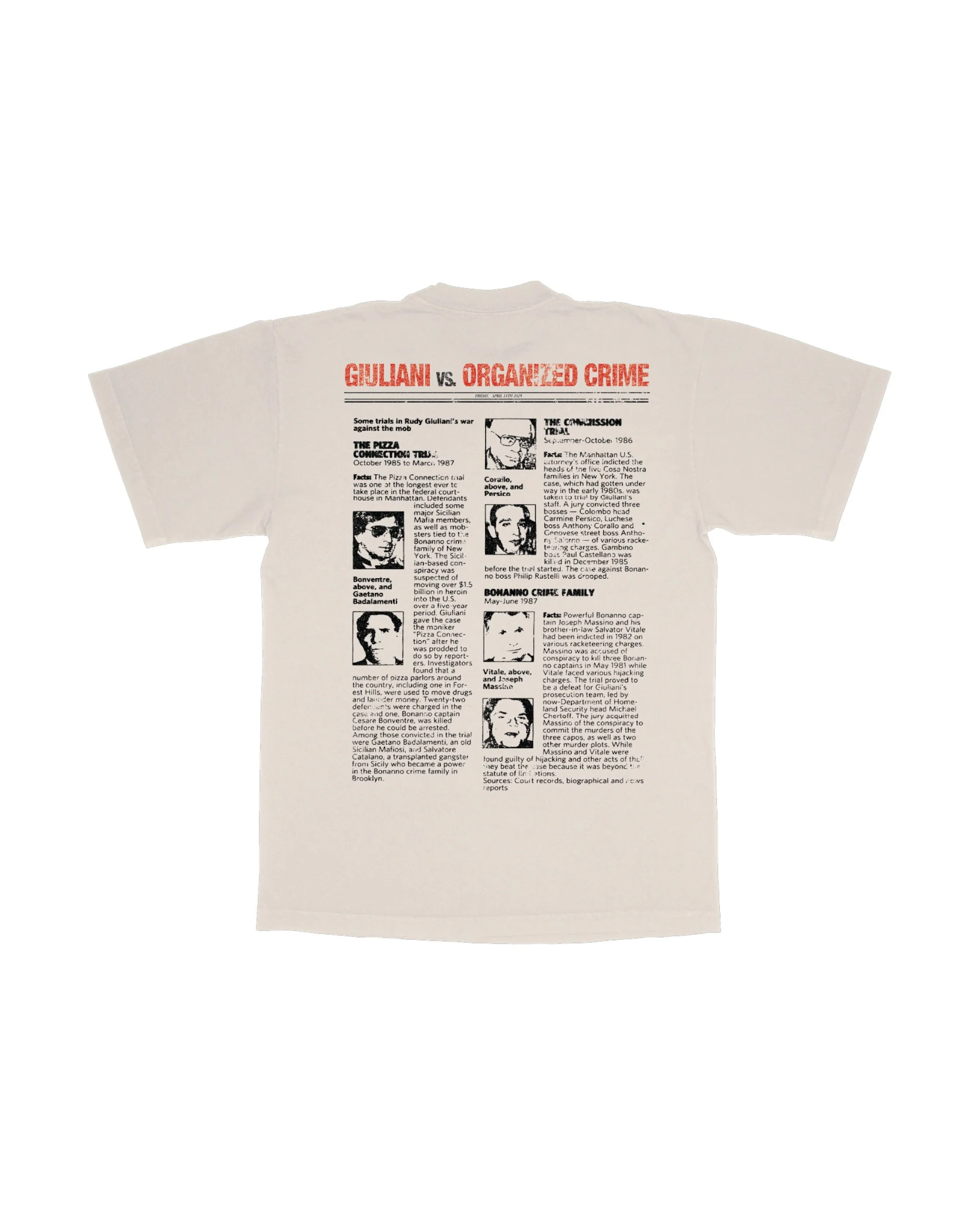 Pizza vs Police T-Shirt (Cream) - Image 2