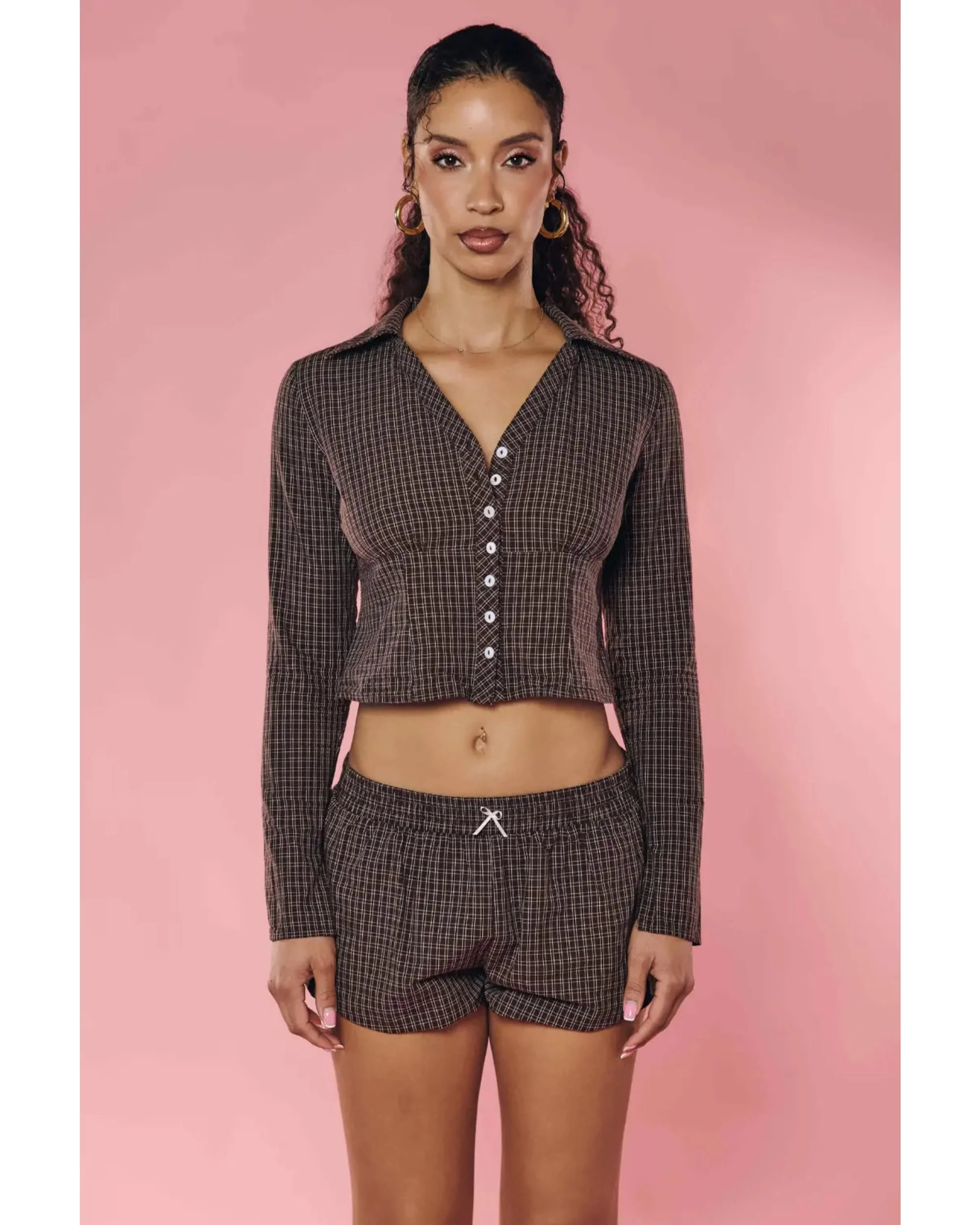 Plaid Shirt Chocolate - Image 3