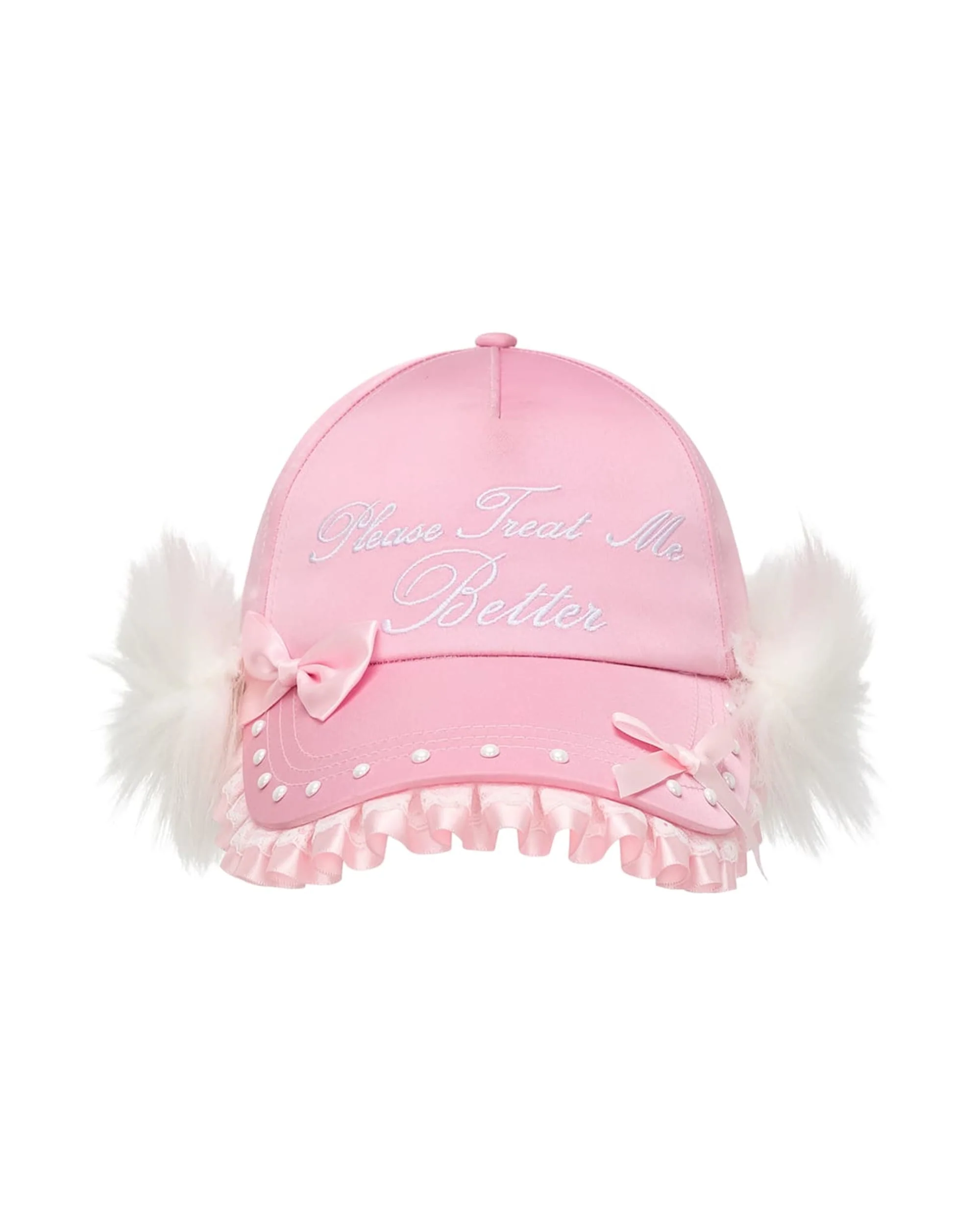 Please Treat Me Better Embroidered Frill Cap