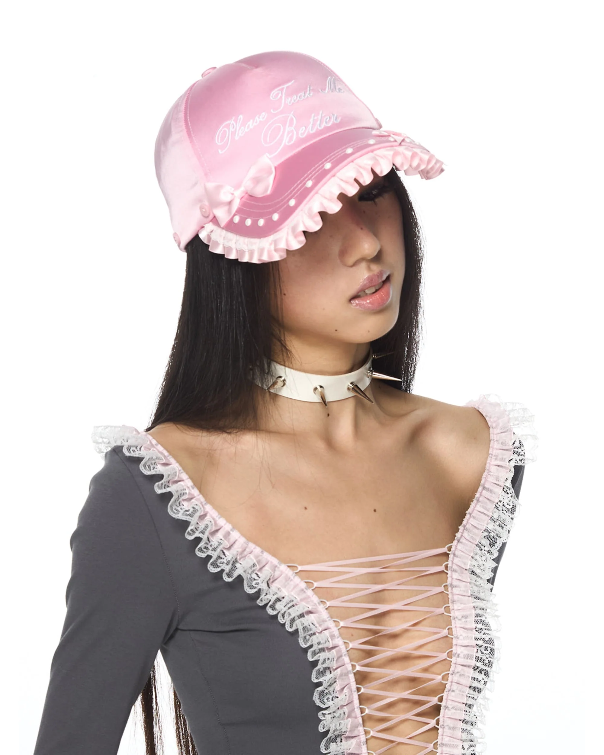 Please Treat Me Better Embroidered Frill Cap - Image 6