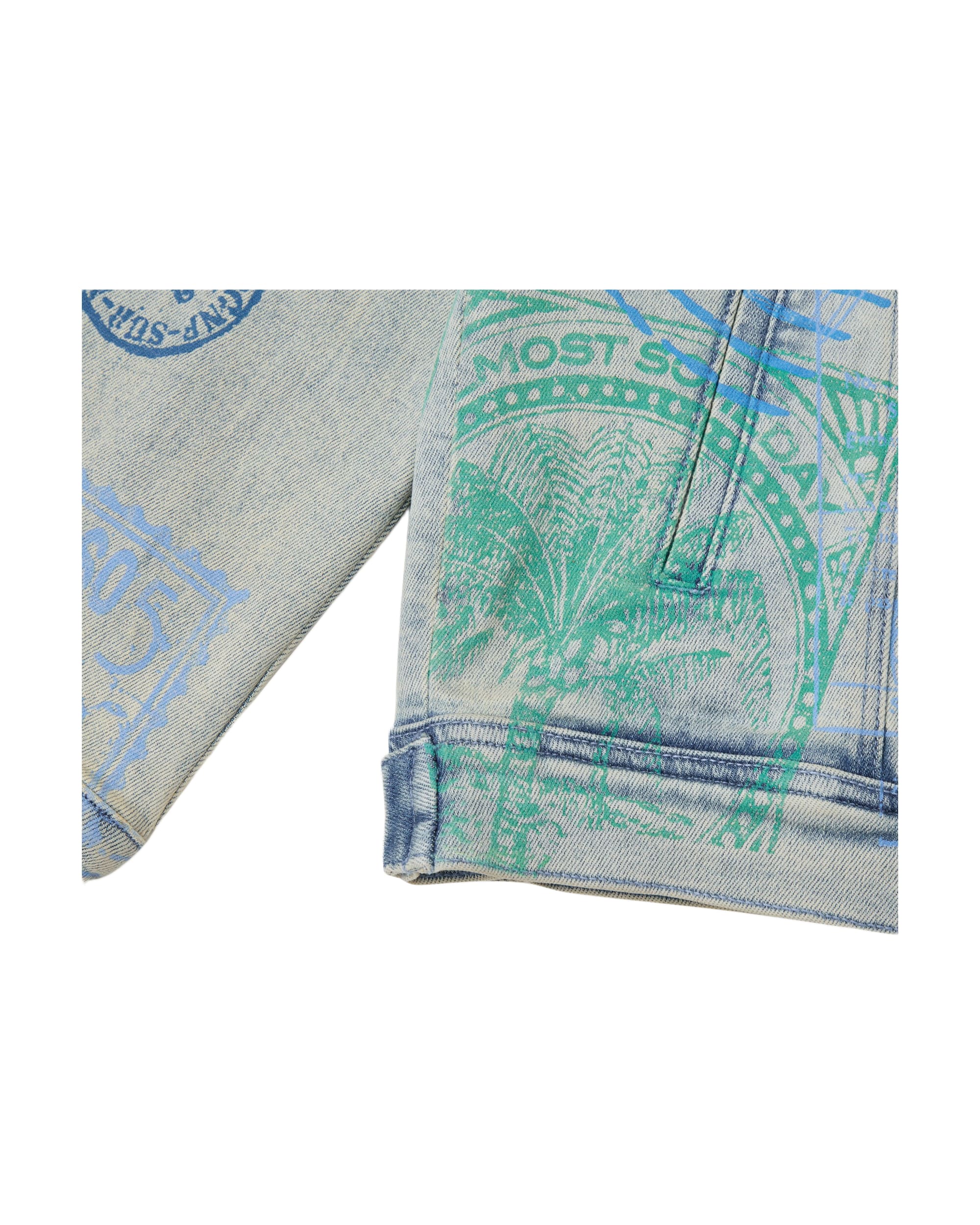 Postcard Denim Jacket - Blue - Image 4