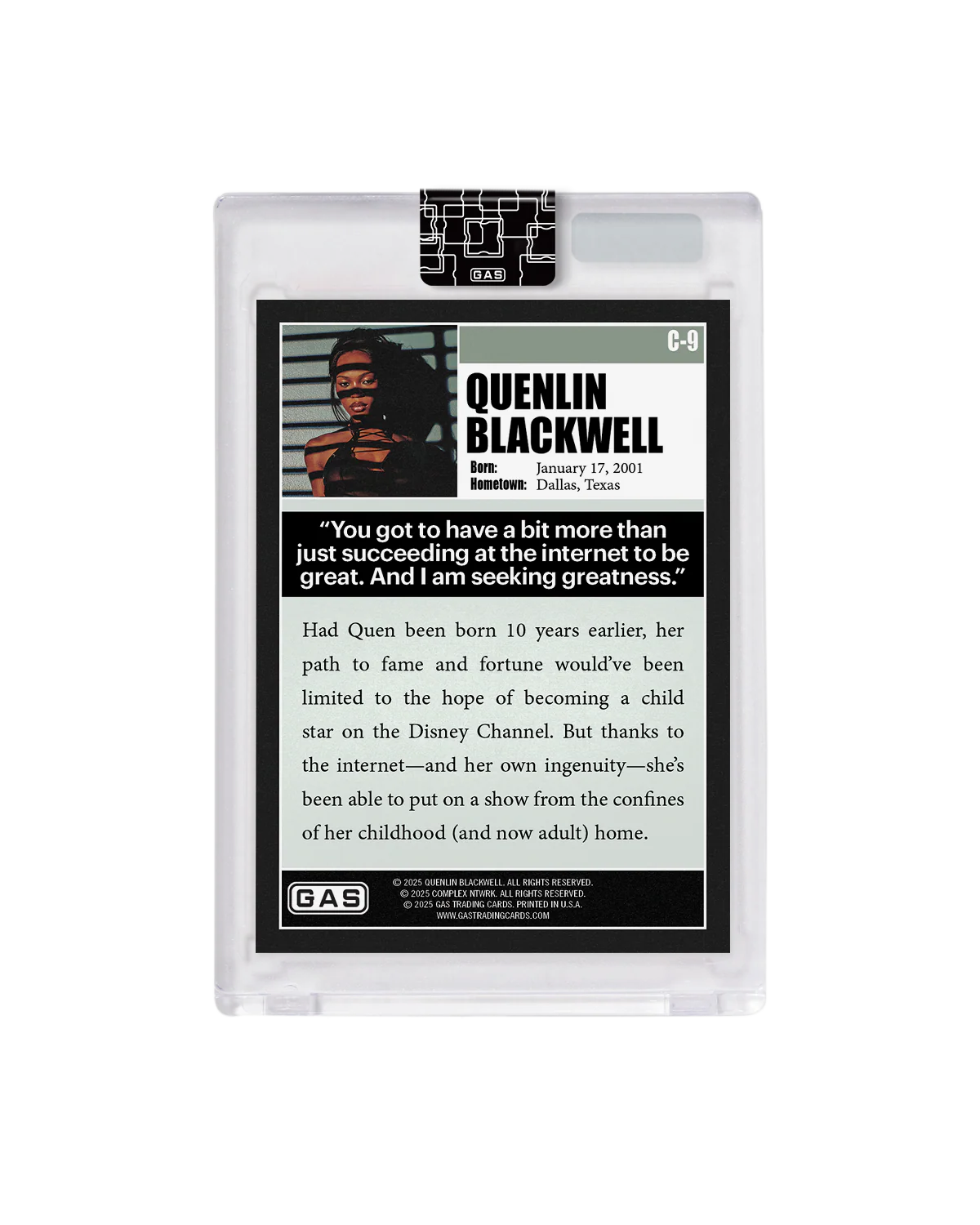 Quenlin Blackwell Complex Cover x GAS Trading Card - Image 5