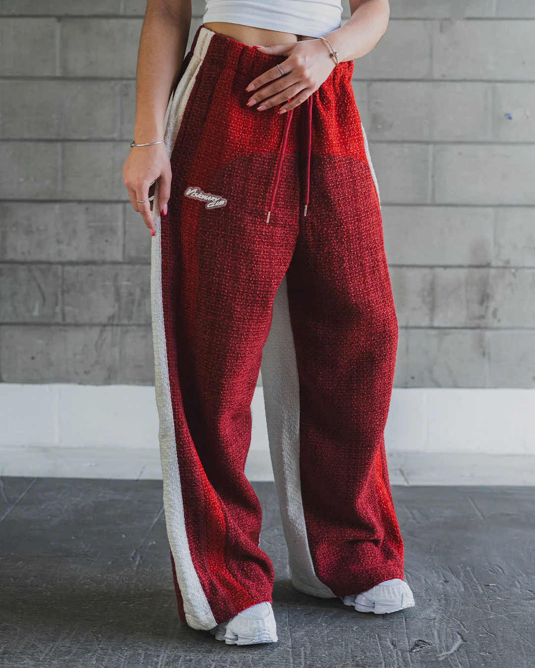 "RADIANT AURA" V2 WIDE LEG SWEATS  (TRIPLE CHERRY) - Image 2
