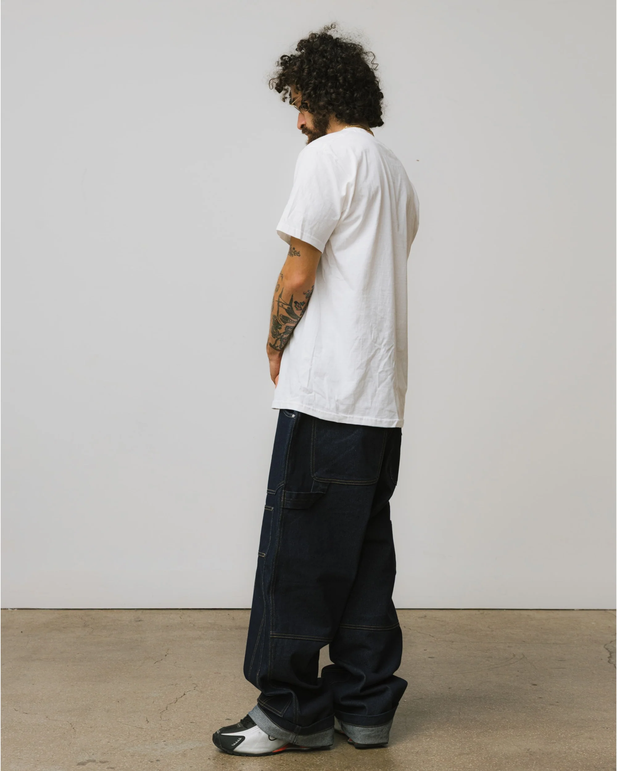 Raw Denim Double Knee Carpenter Pants - Image 3