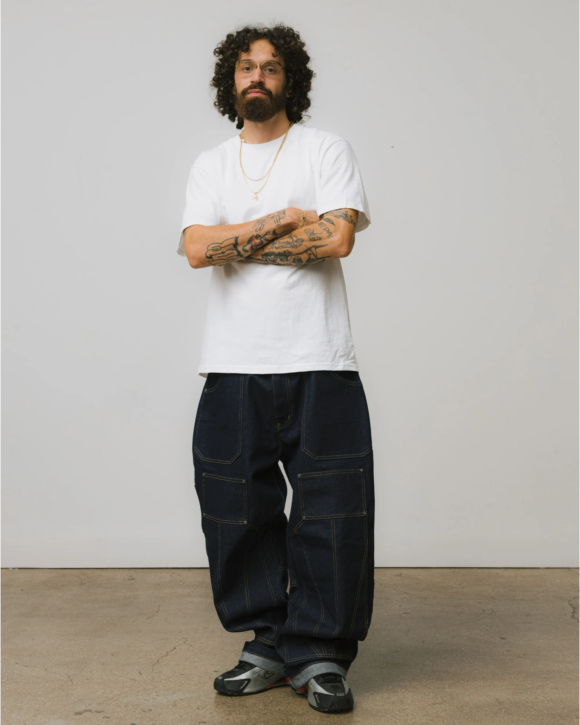 Raw Denim Double Knee Carpenter Pants - Image 4