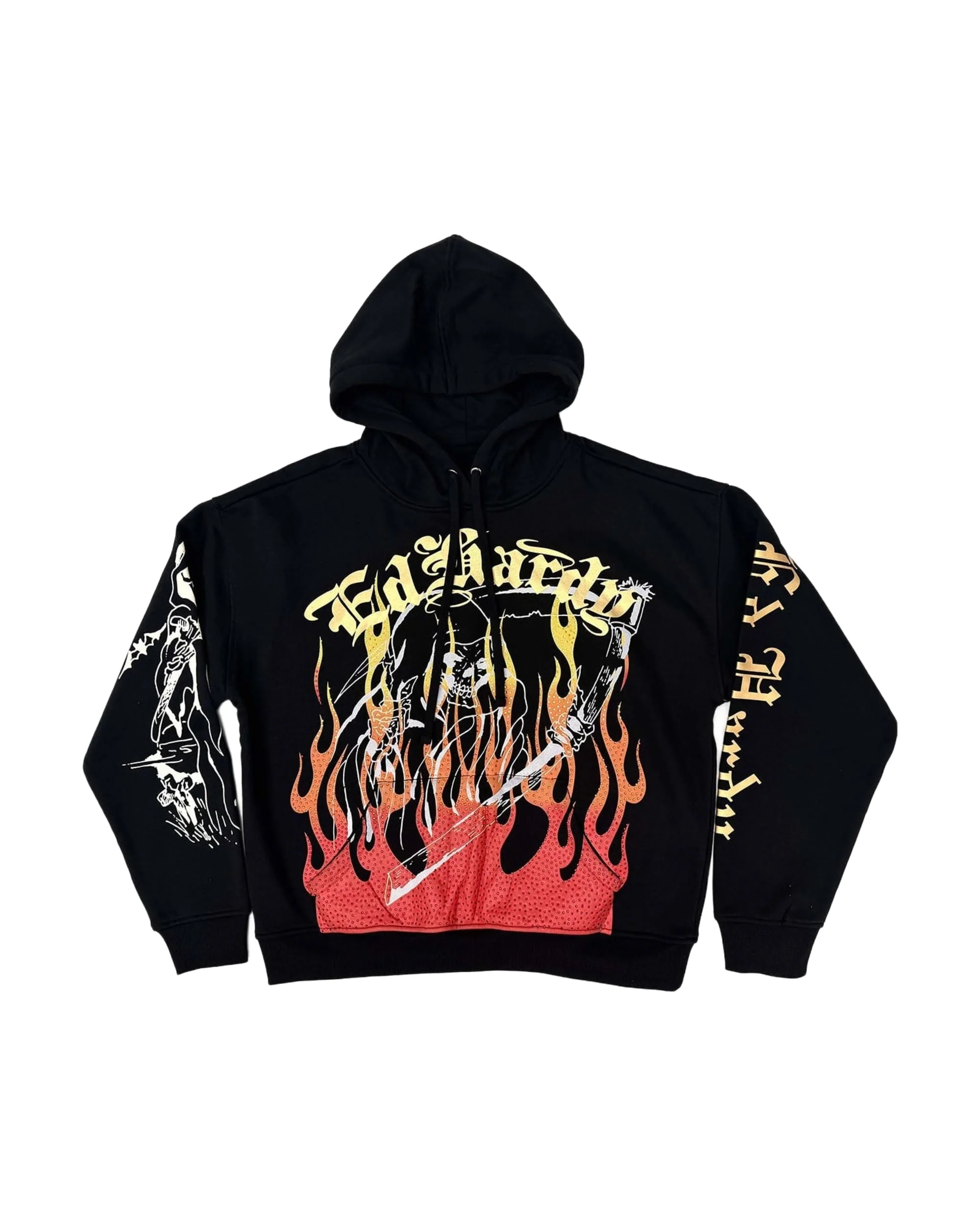 Reaper Rhinestone Boxy Fleece Hoodie