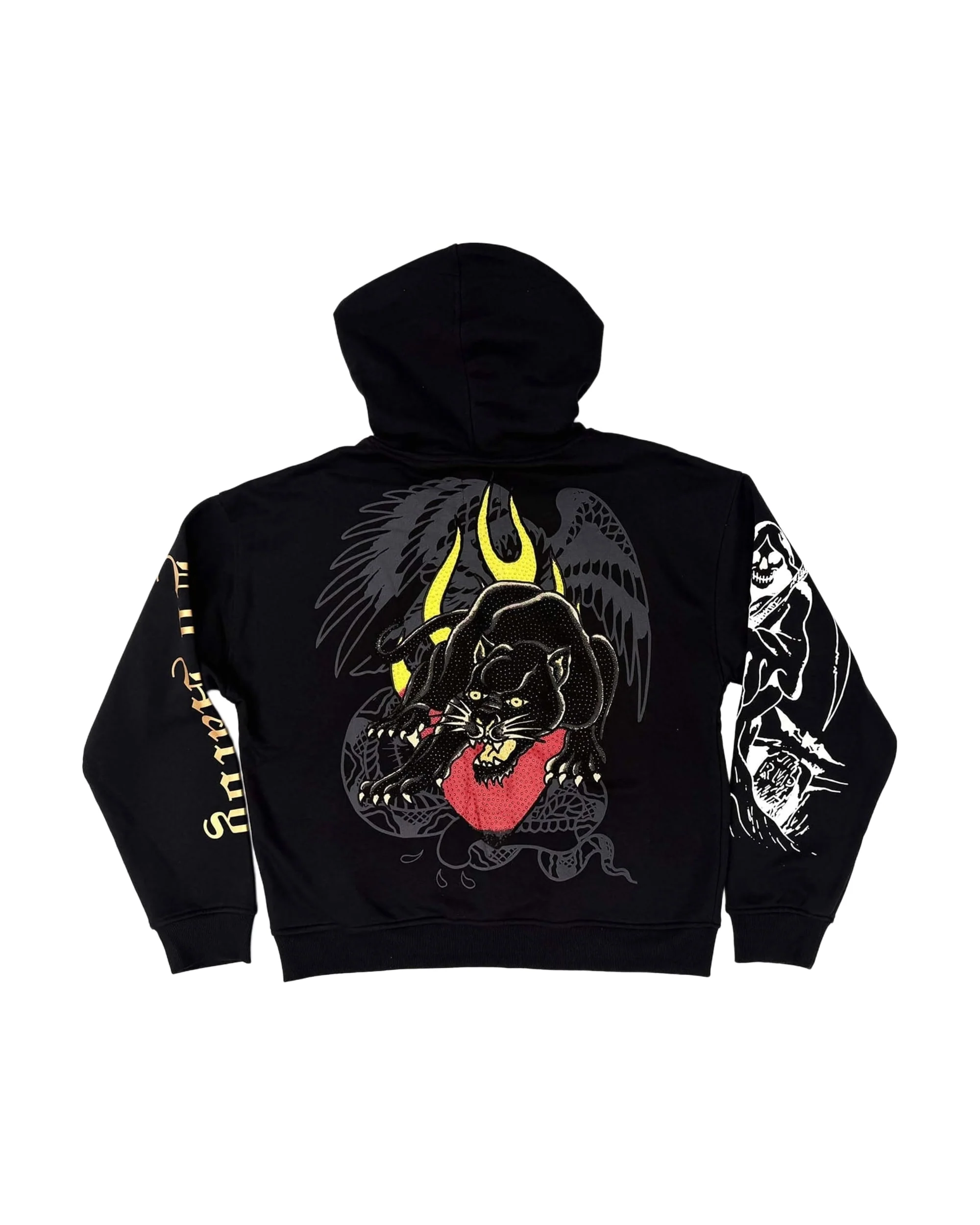 Reaper Rhinestone Boxy Fleece Hoodie - Image 2