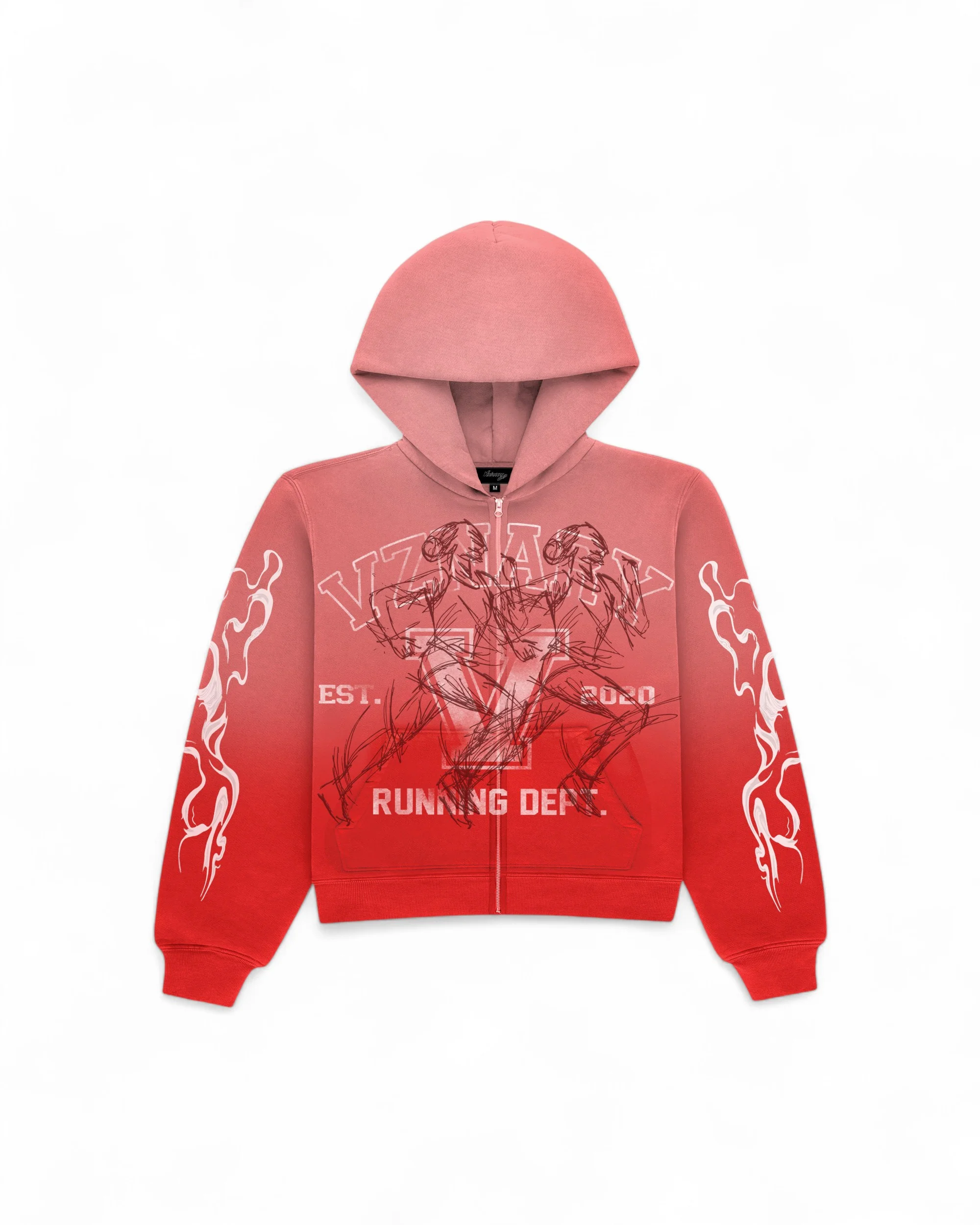 "RED RUSH" BOXY OVERSIZED ZIP UP JACKET