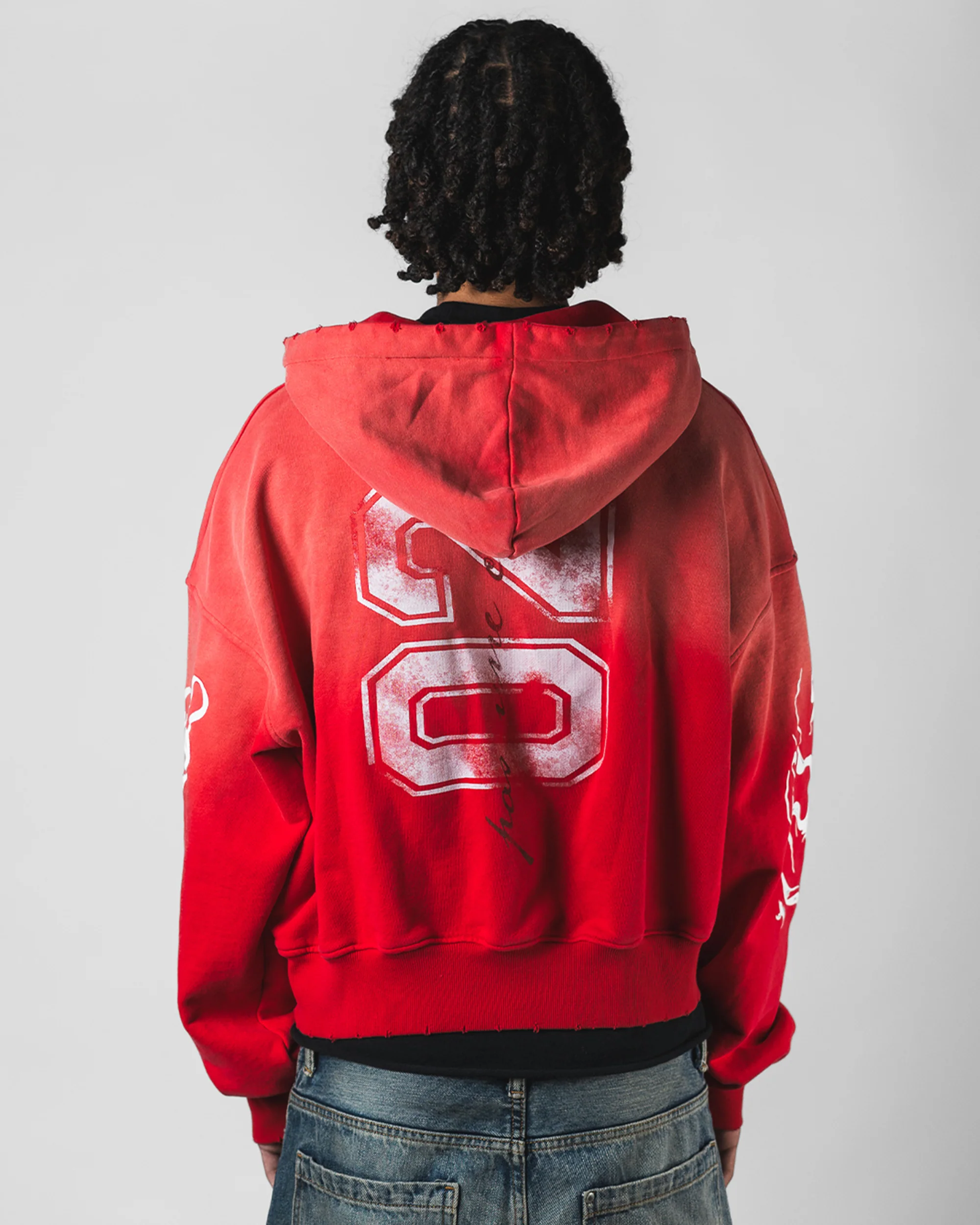 "RED RUSH" BOXY OVERSIZED ZIP UP JACKET - Image 4
