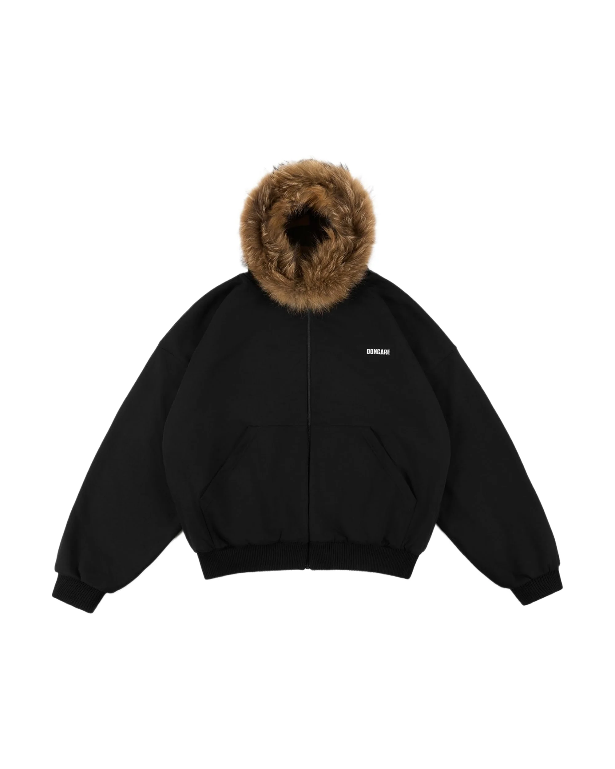REVERSIBLE FUR ZIPPED HOODIE