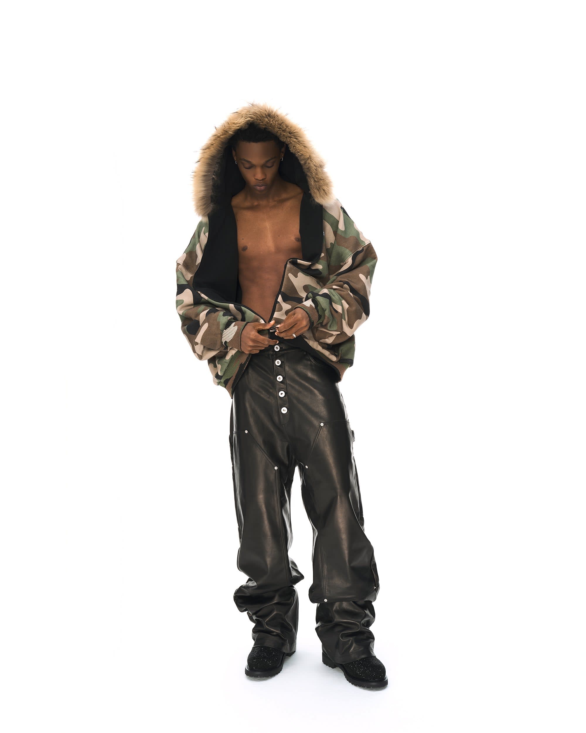REVERSIBLE FUR ZIPPED HOODIE - Image 21