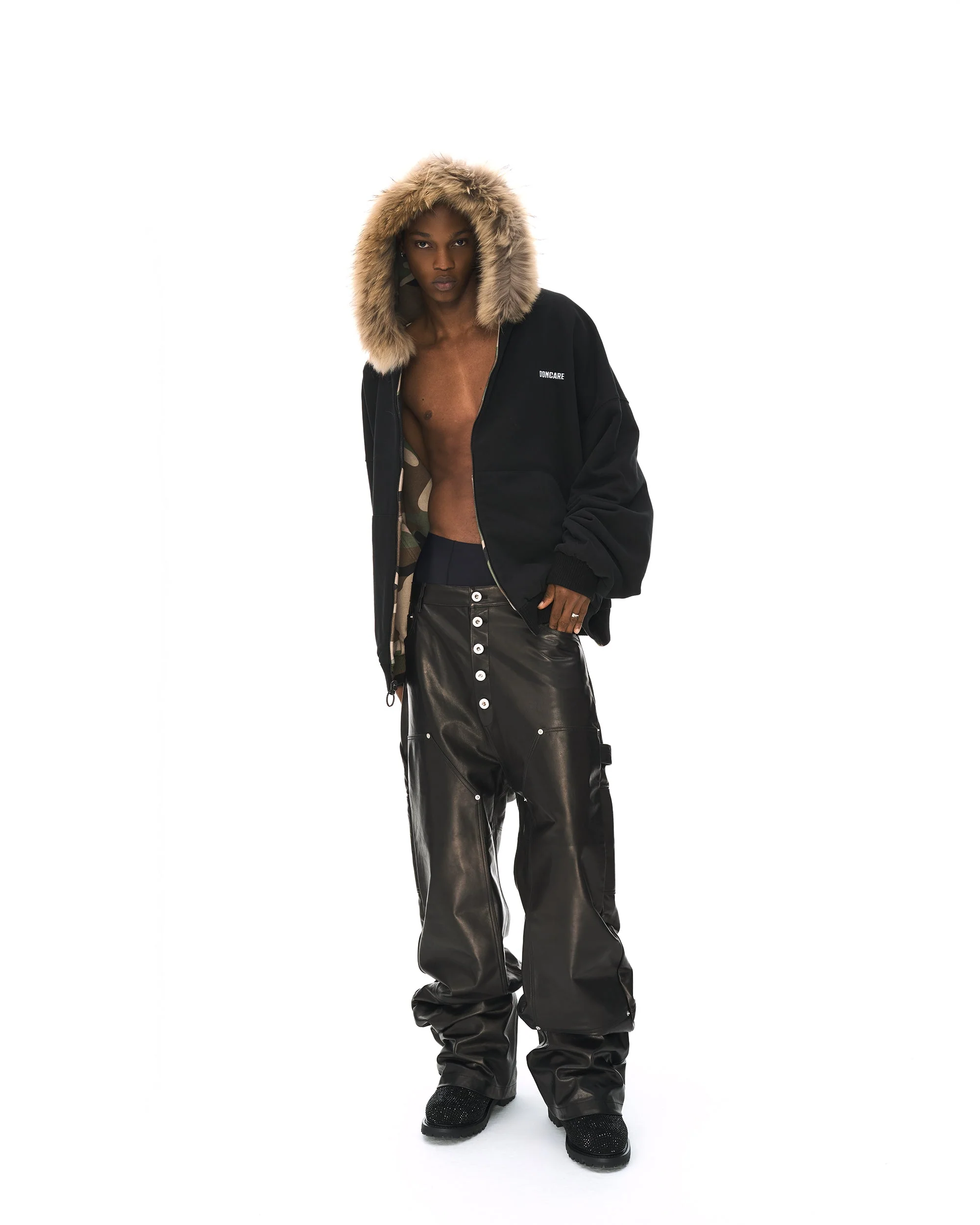 REVERSIBLE FUR ZIPPED HOODIE - Image 26