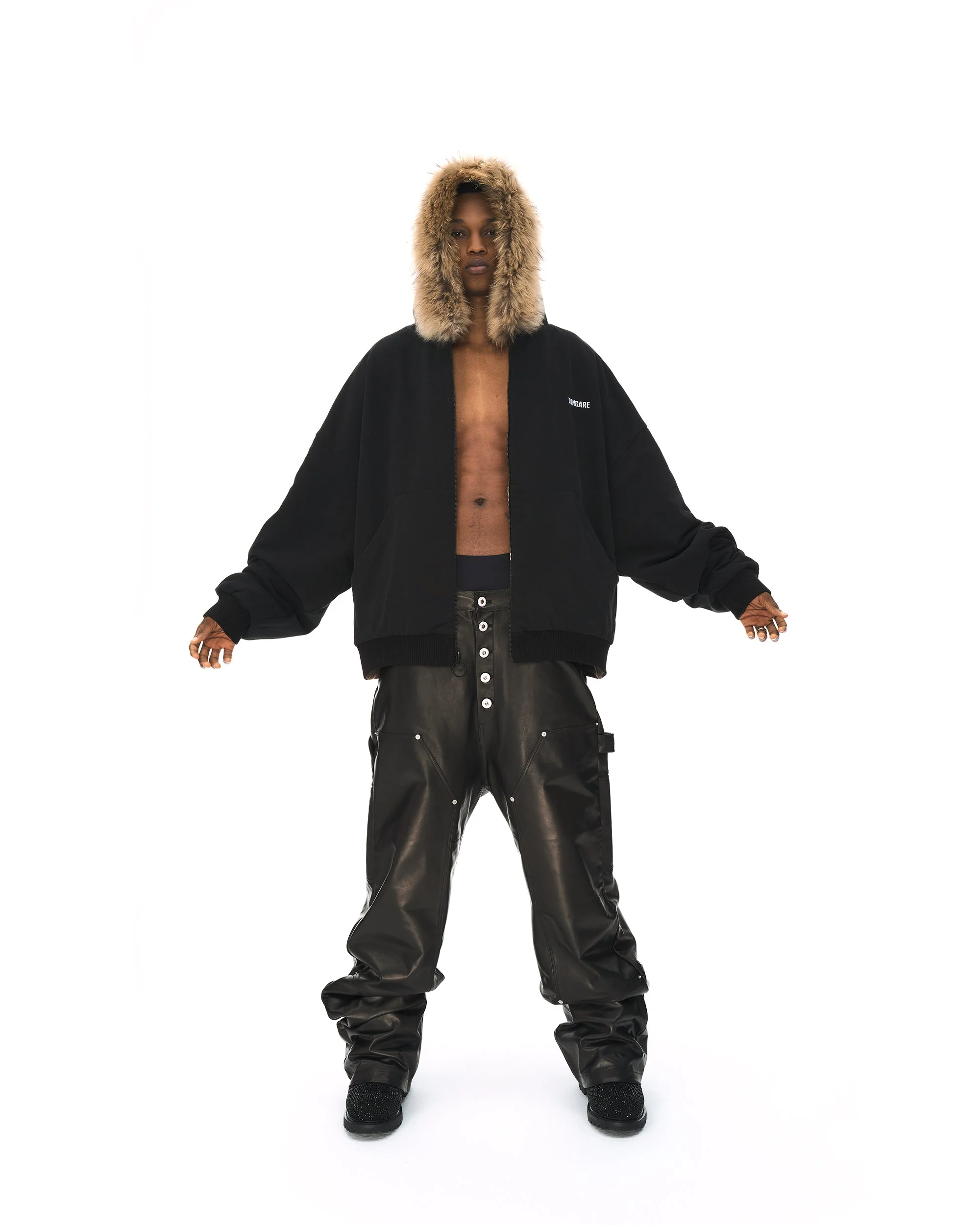 REVERSIBLE FUR ZIPPED HOODIE - Image 27