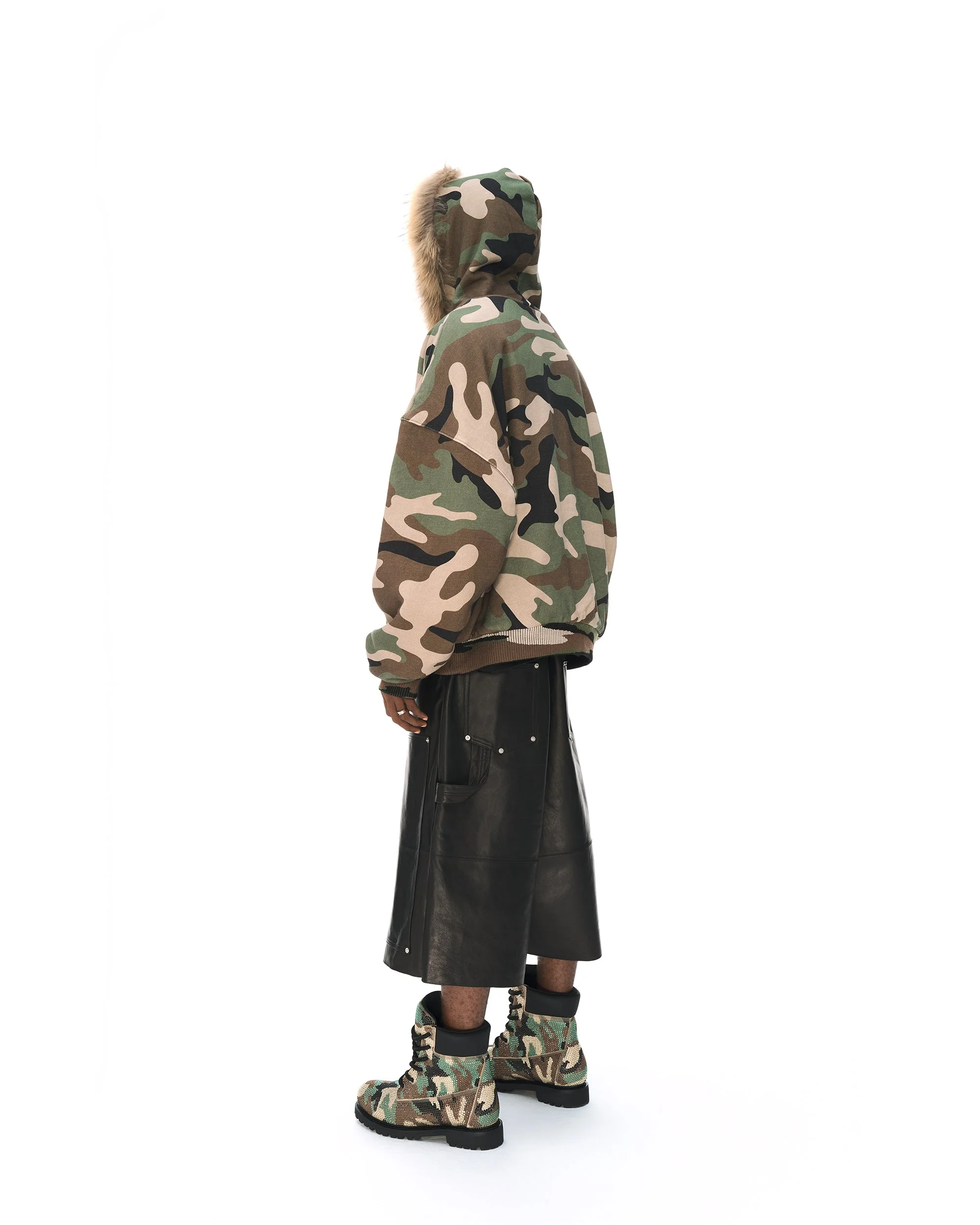 REVERSIBLE FUR ZIPPED HOODIE - Image 32