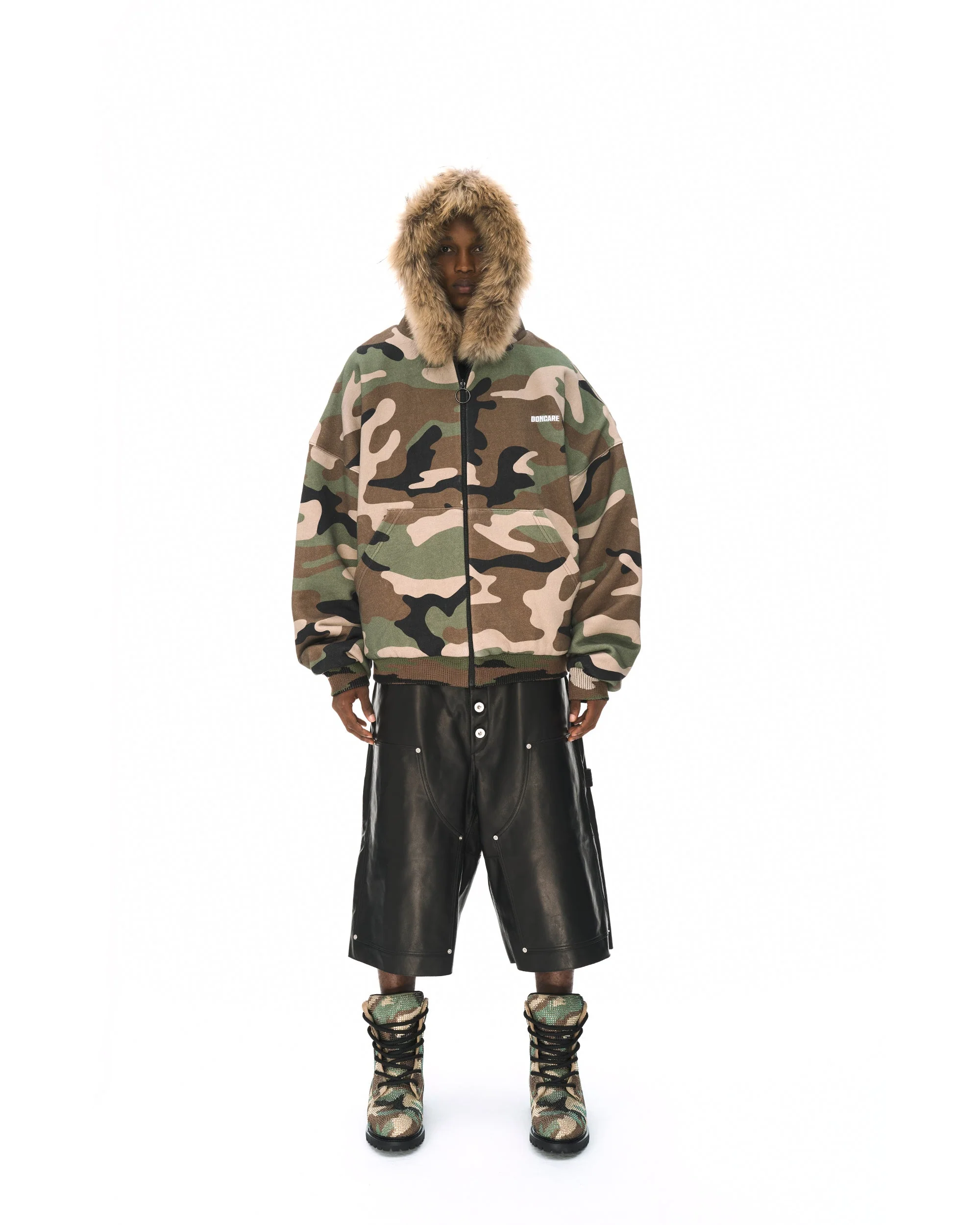 REVERSIBLE FUR ZIPPED HOODIE - Image 33