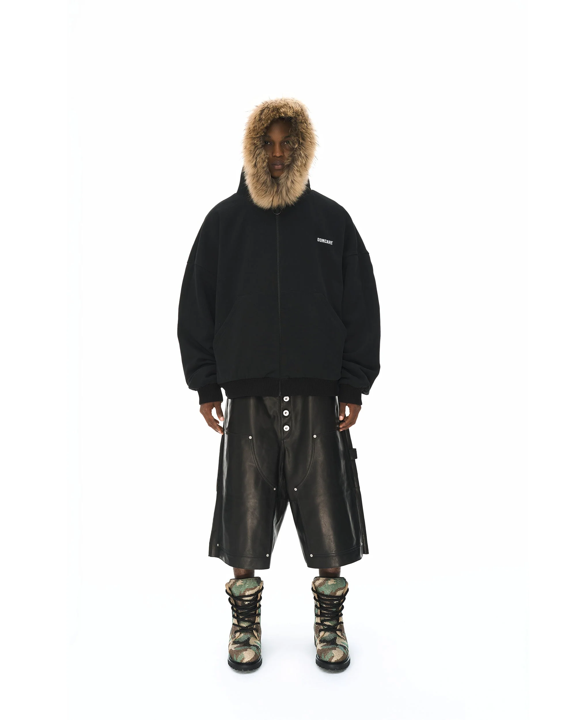 REVERSIBLE FUR ZIPPED HOODIE - Image 41