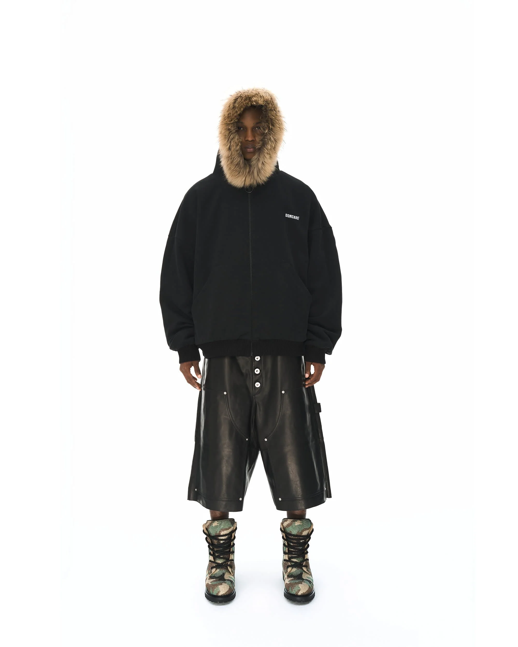 REVERSIBLE FUR ZIPPED HOODIE - Image 6