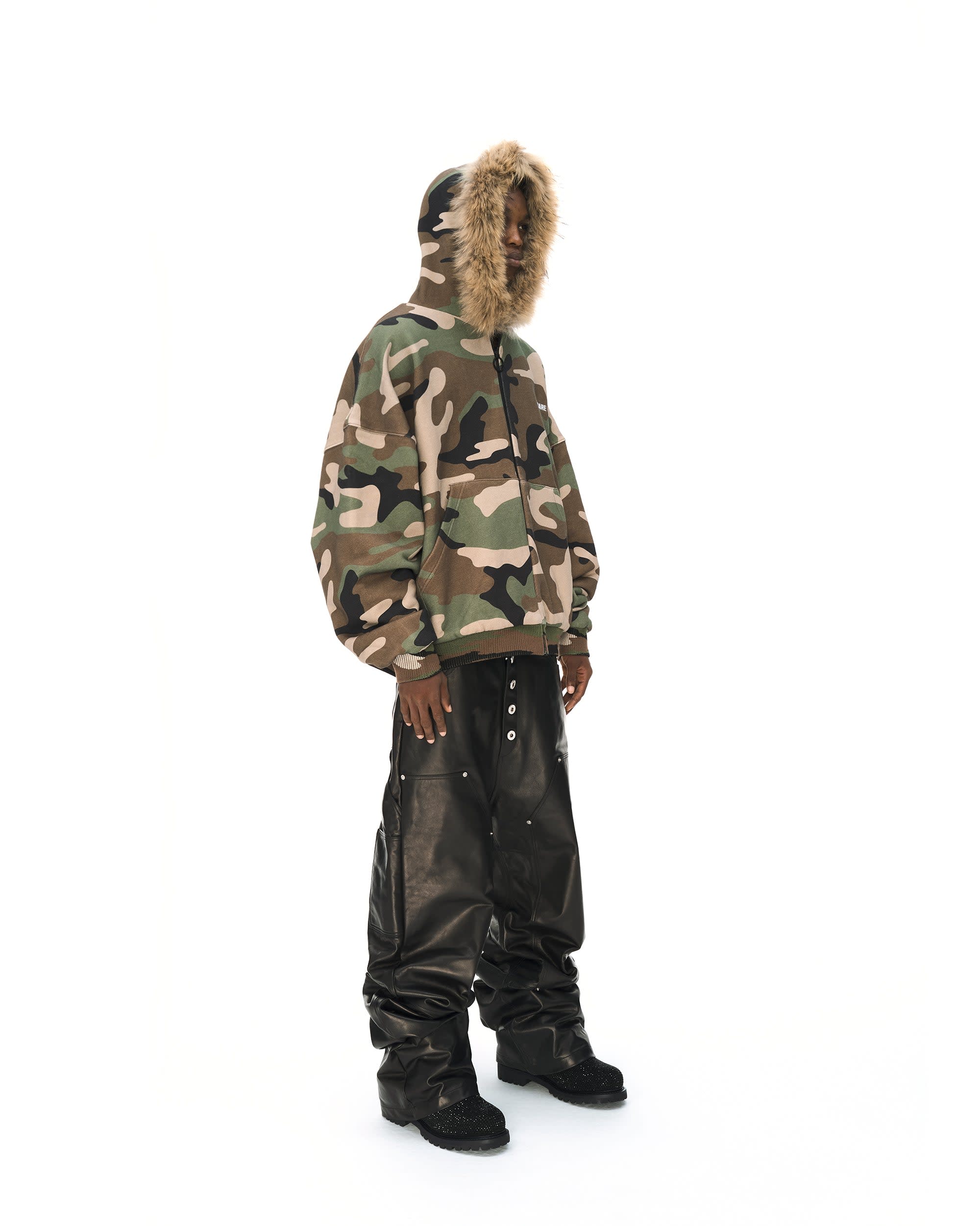 REVERSIBLE FUR ZIPPED HOODIE - Image 8