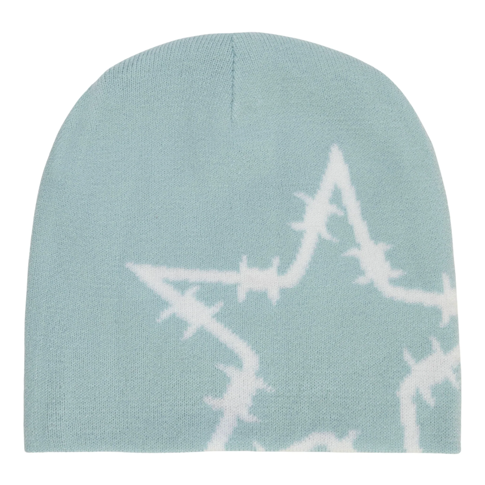 REVERSIBLE JACQUARD KNIT BEANIE - BLUE/BROWN - Image 7
