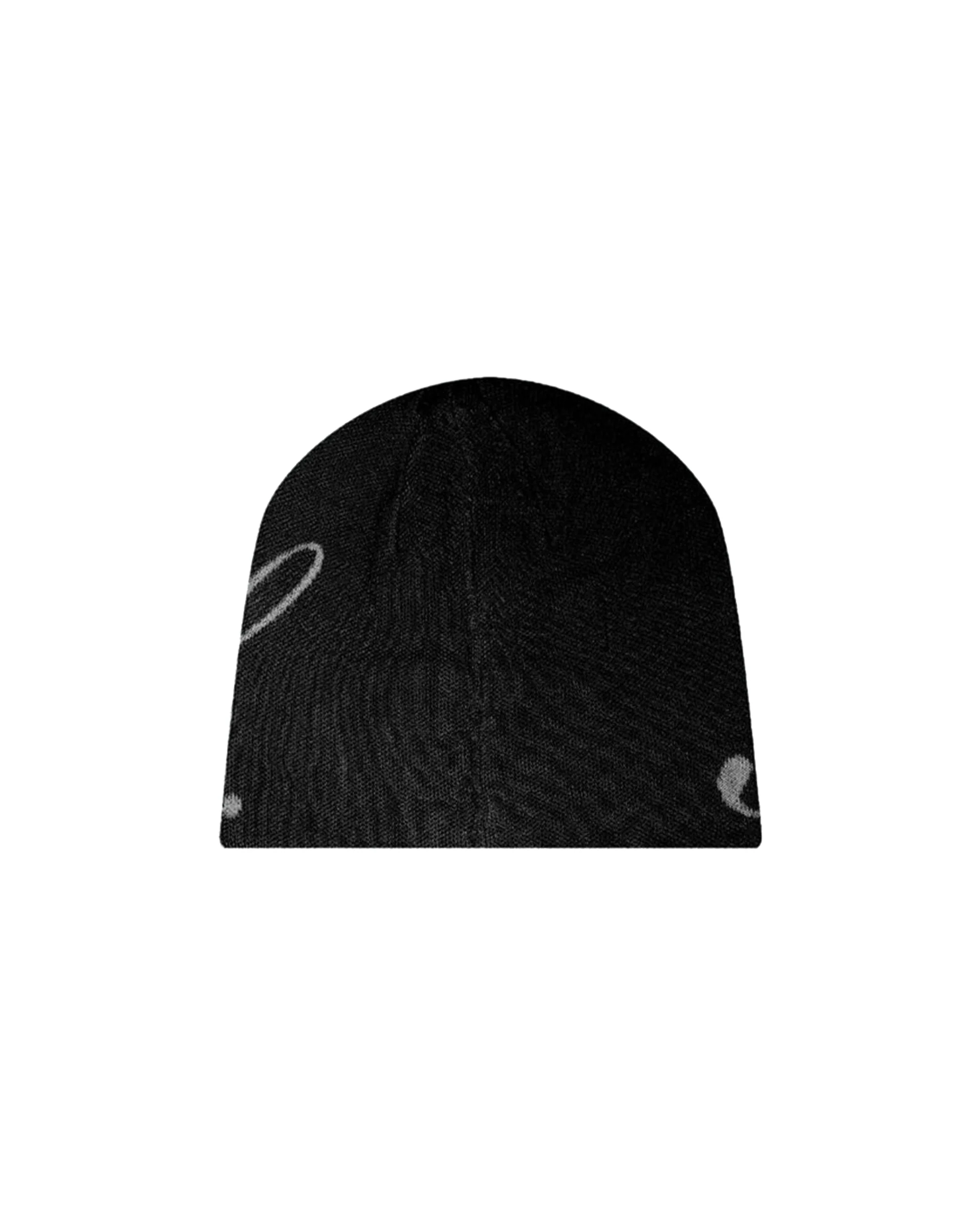 Reversible Jacquard Script Black Beanie - Image 4