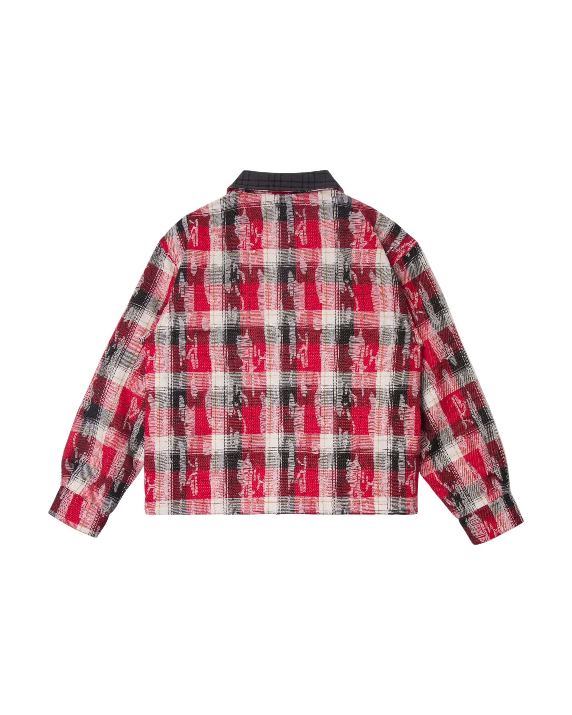 REVERSIBLE QUILTED FLANNEL JACKET - RED/GREY - Image 5