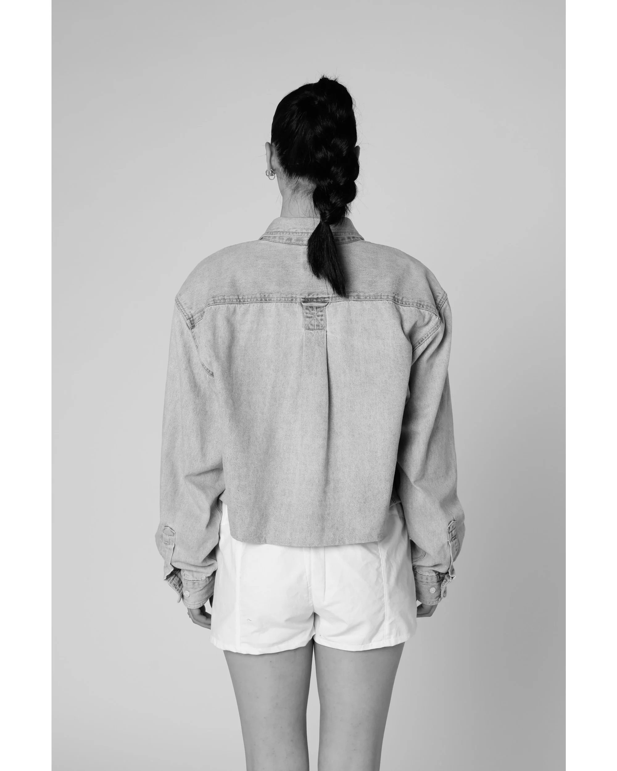 Rework Chambray Waist Crop - M - Image 2
