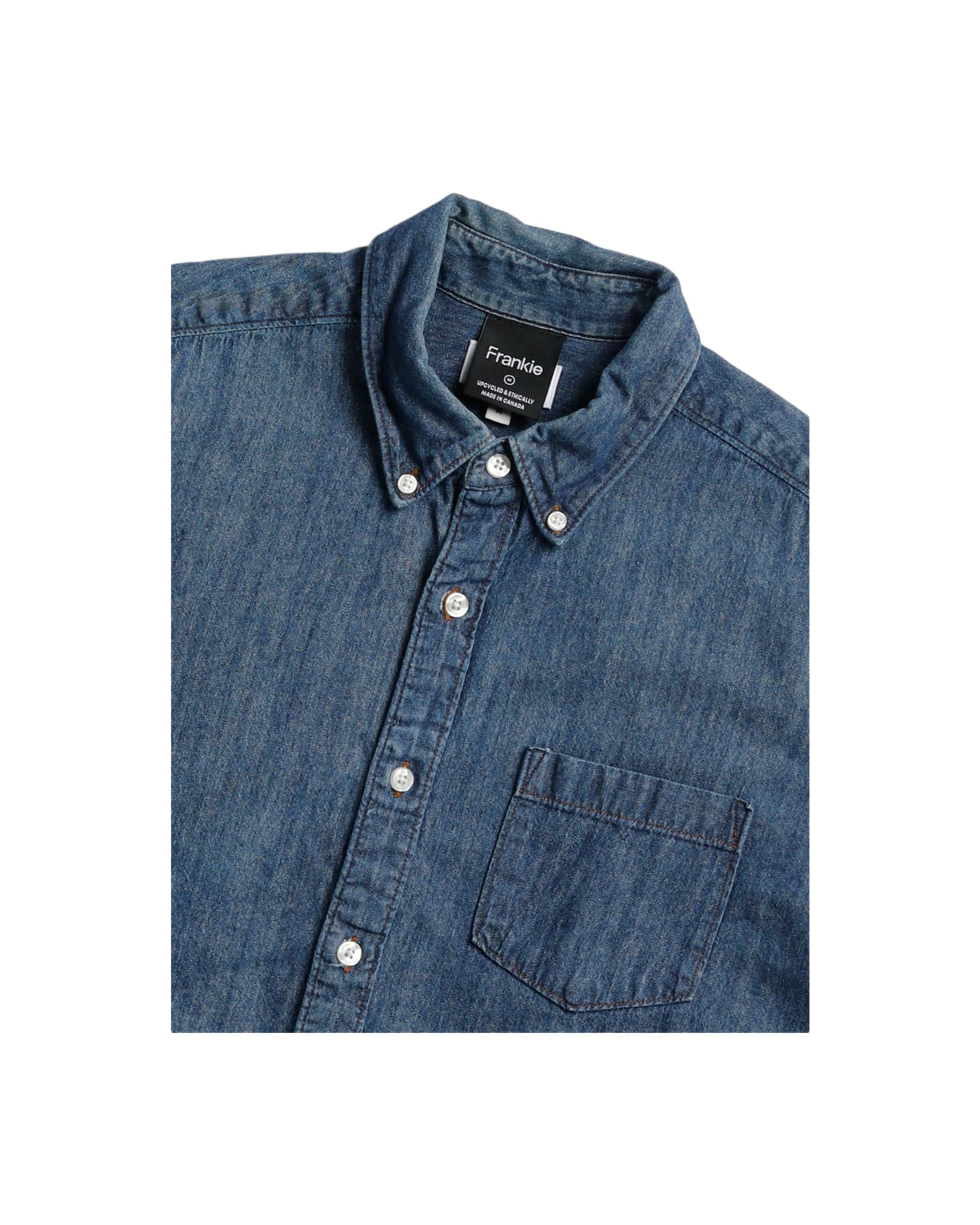 Rework Chambray Waist Crop - M - Image 4