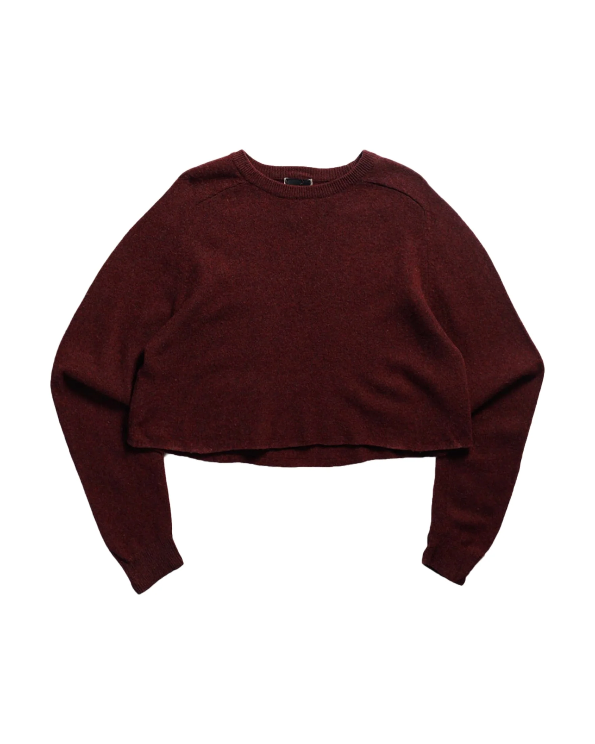 Rework Crop Knit Sweater - L